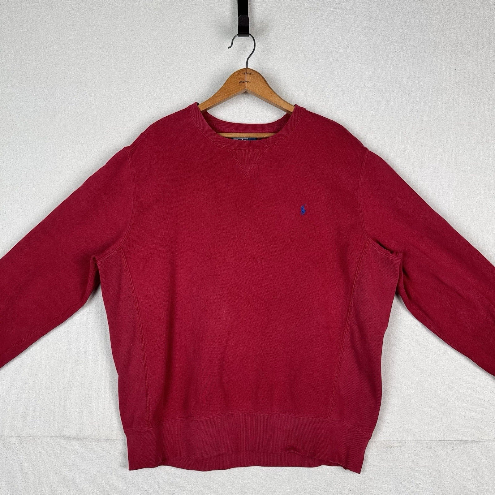 Vintage 90’s Polo Ralph Lauren Men’s Large Red Crewneck Sweatshirt *Read