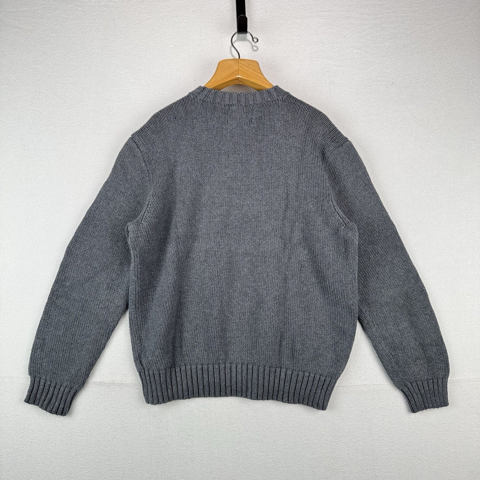 90’s Vtg Polo Ralph Lauren Sweater Men’s XL Gray Cotton Crewneck Heavyweight