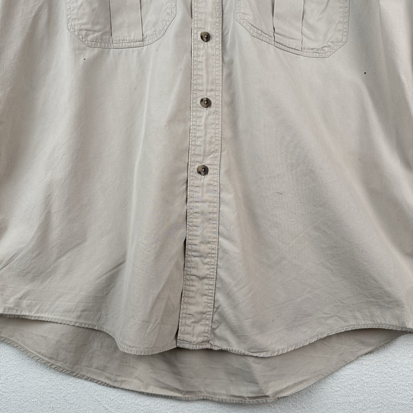Vintage C.C. Filson Khaki Short Sleeve Camp Shirt Men’s Large Button Up Made USA