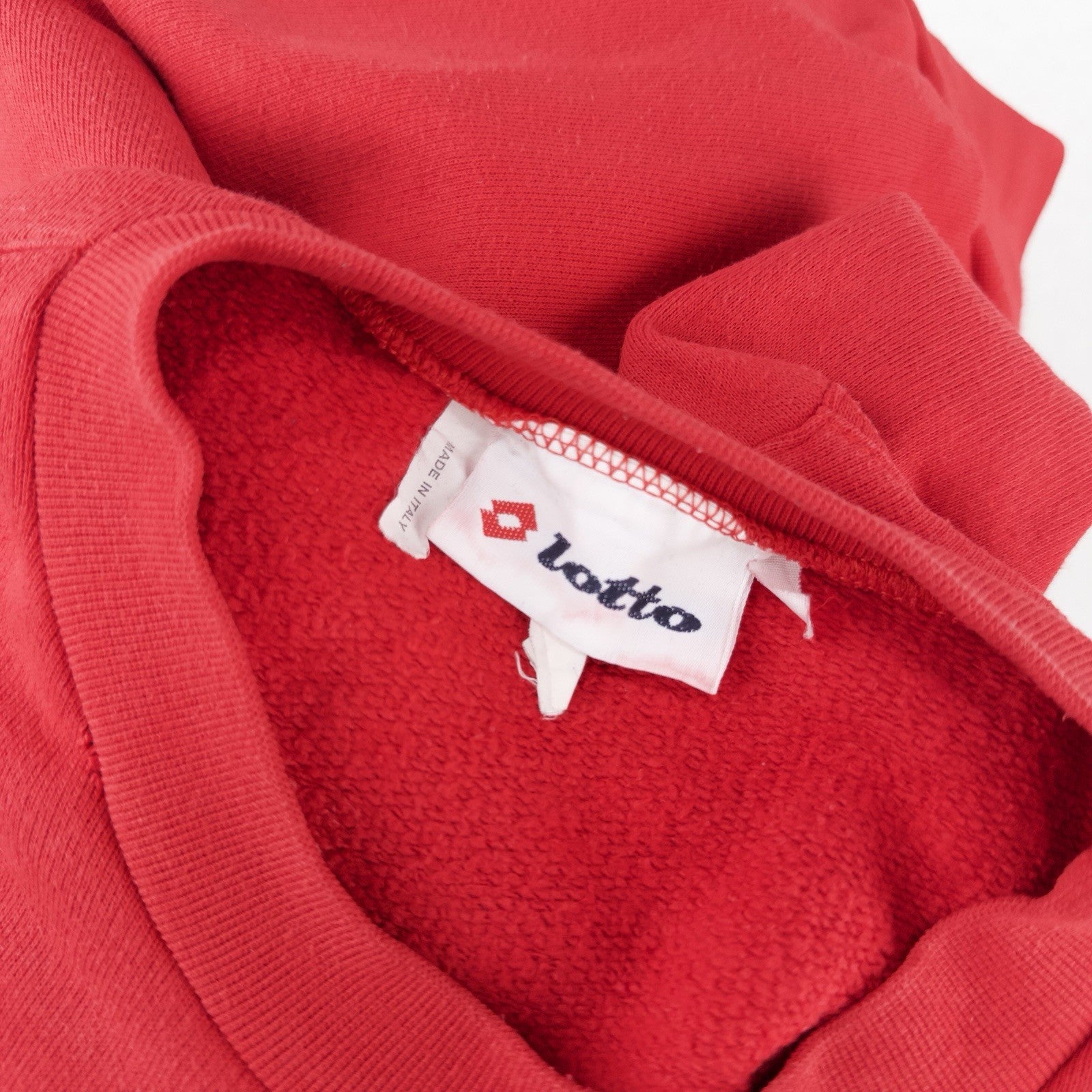 90’s Vtg Lotto Big Logo Red Crewneck Sweatshirt Men’s XL  (44) Made In Italy