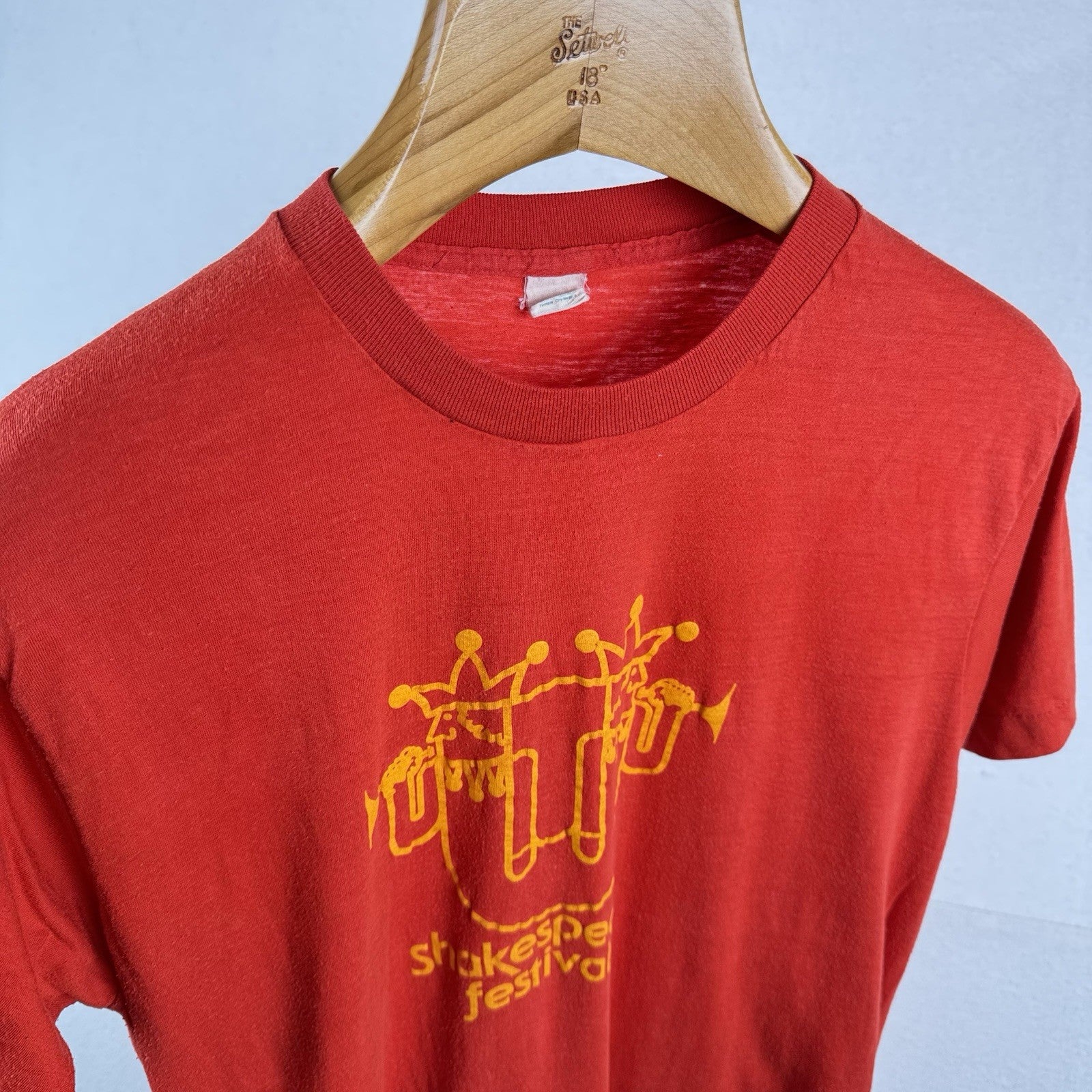 80’s Vintage Single Stitch Shakespeare Festival Short Sleeve Shirt Mens XL USA