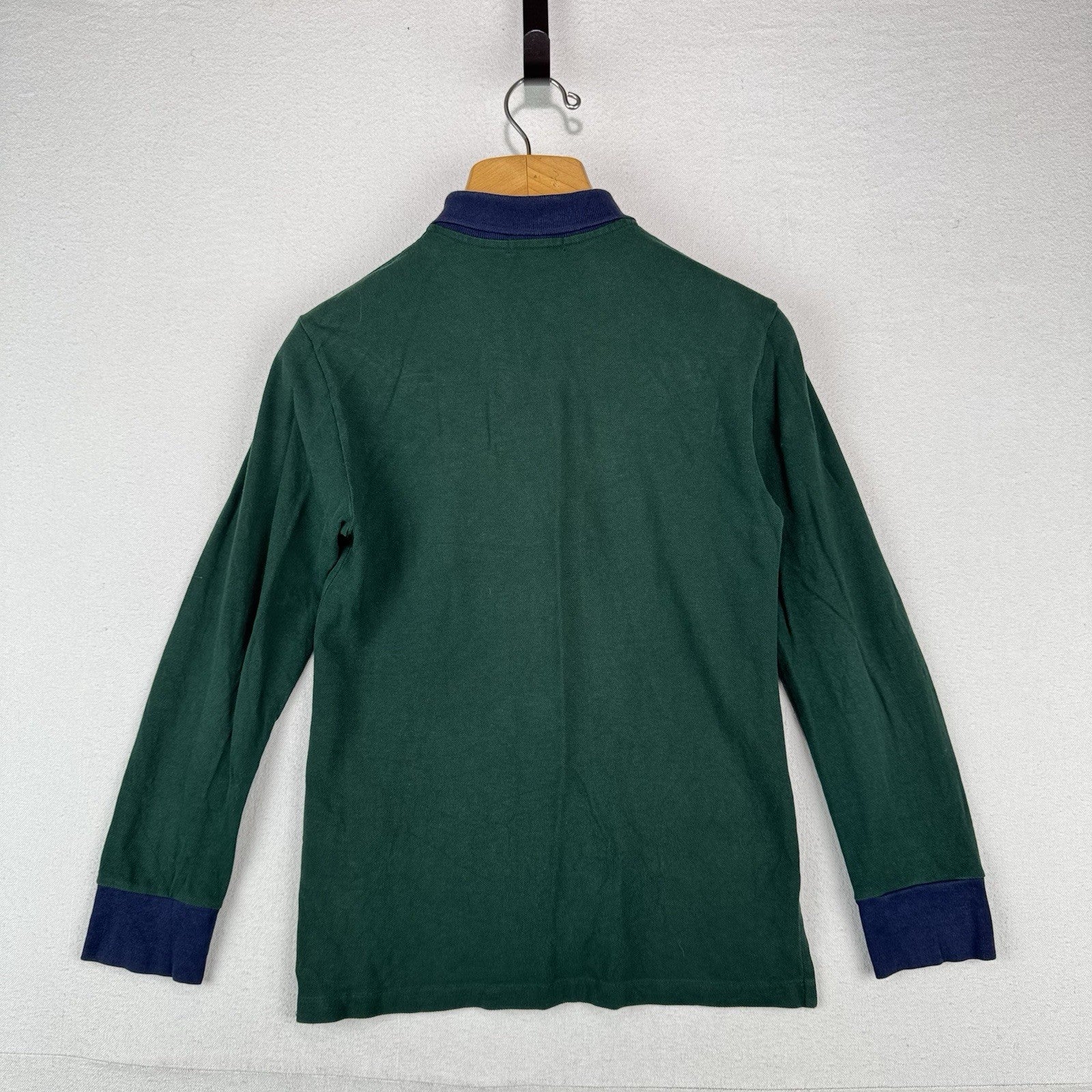 Vintage Polo Ralph Lauren Boy’s M 10-12 Shirt Green Long Sleeve Double Big Pony