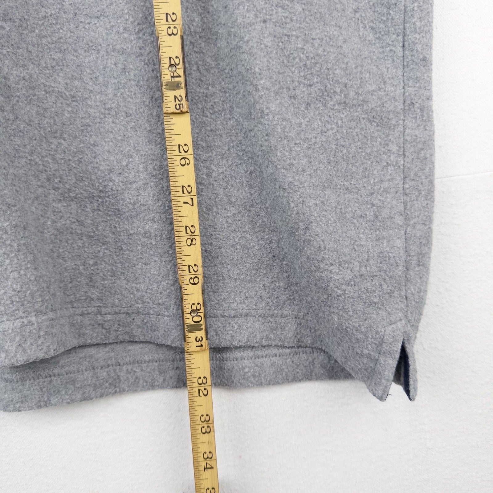 90’s Vtg Lands End Direct Merchants Men’s L Fleece Rugby Blue Green Gray