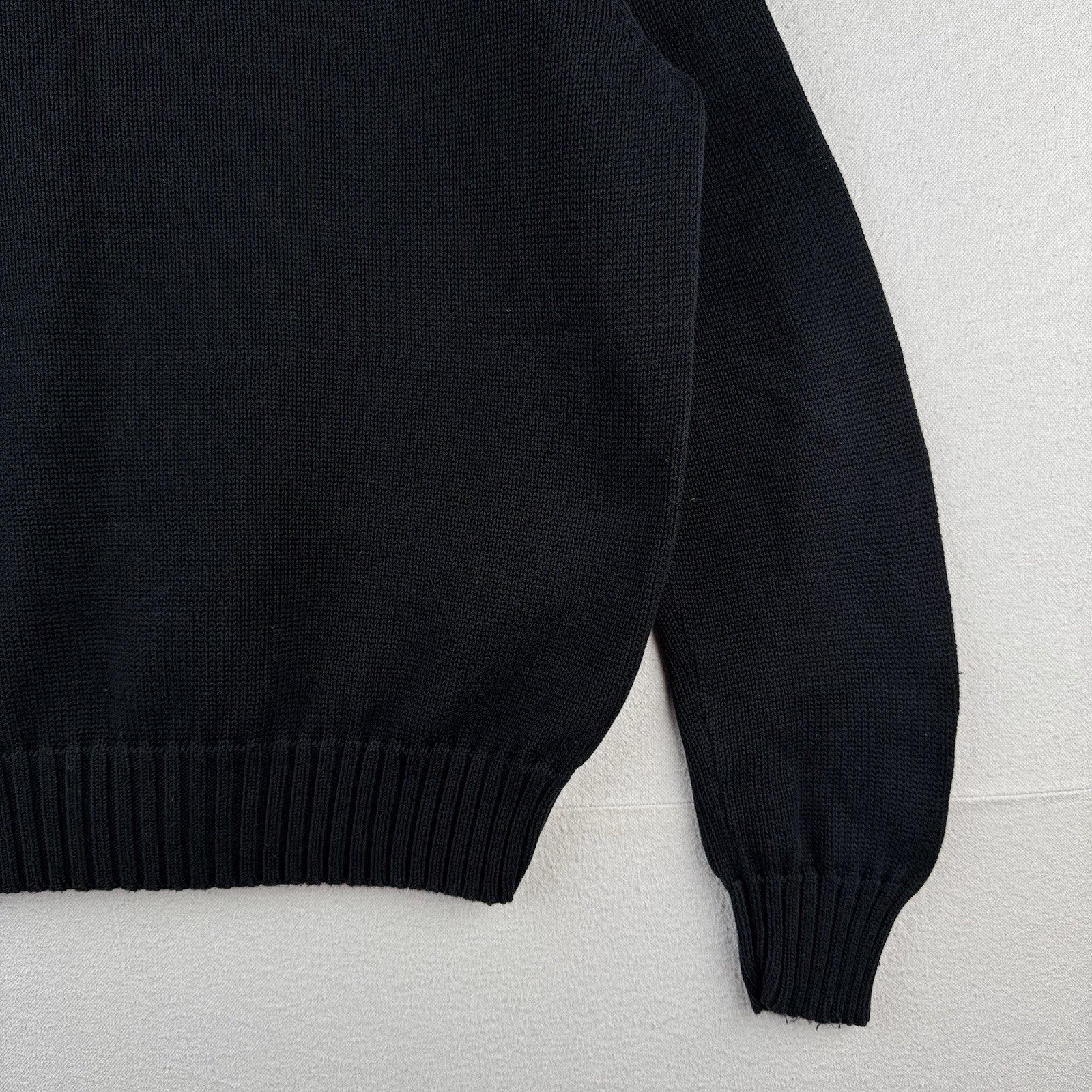 Vtg Polo Jeans Company Ralph Lauren 1/4 Zip Mens L  Crest Patch Black *Read