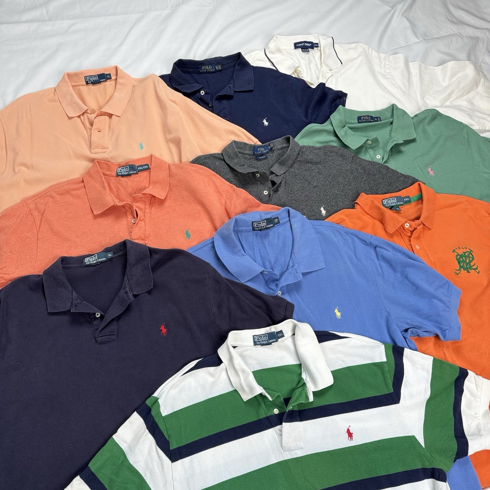 Lot of 10 Polo Ralph Lauren Short Sleeve Shirts Wholesale Box XL/2XL/2XB