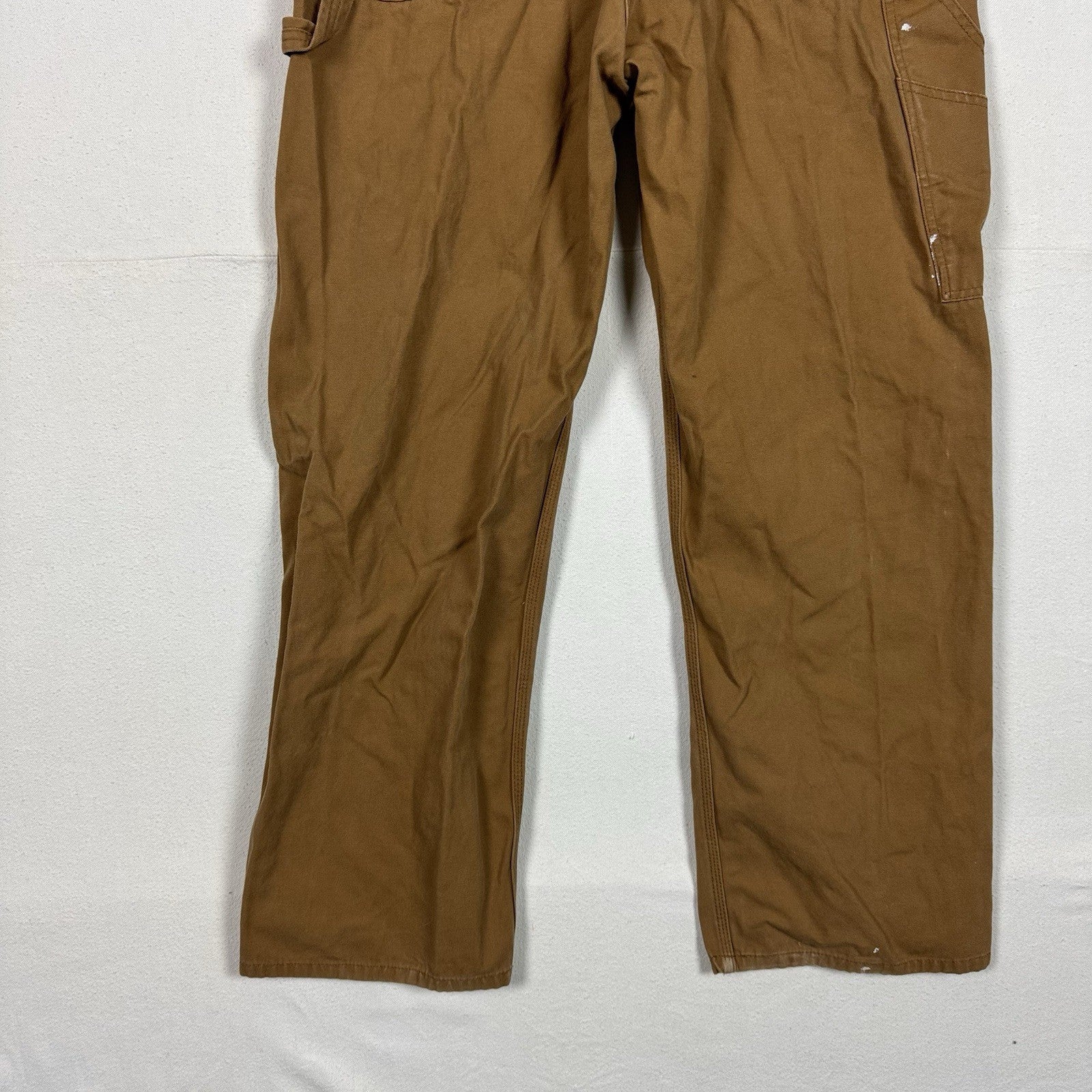 Dickies Dungarees Men’s 36x32 Duck Brown Bib Overalls Work Wear Canvas Carpenter