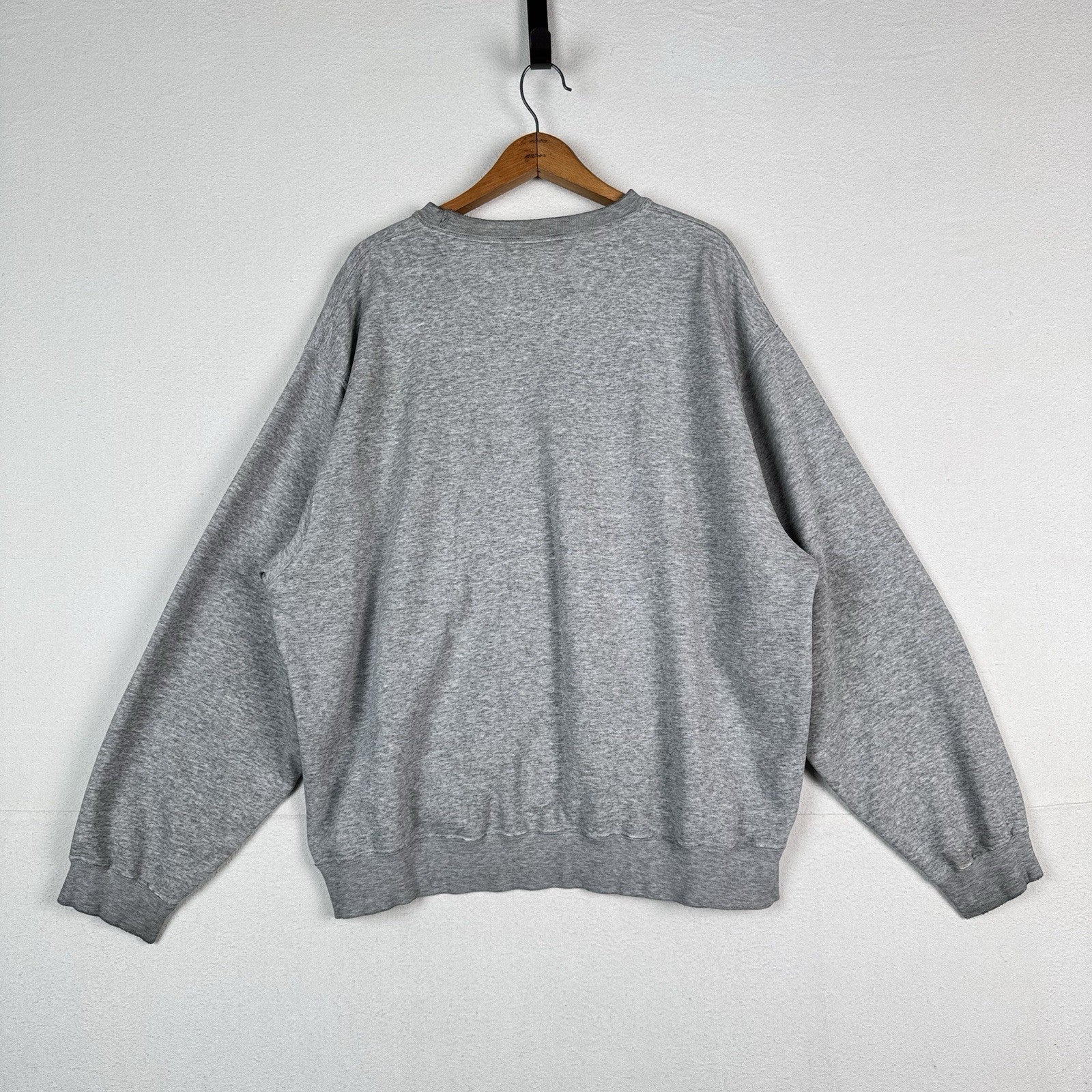 Vintage 90s Nike Center Check Grey Pullover Sweatshirt XL Distressed
