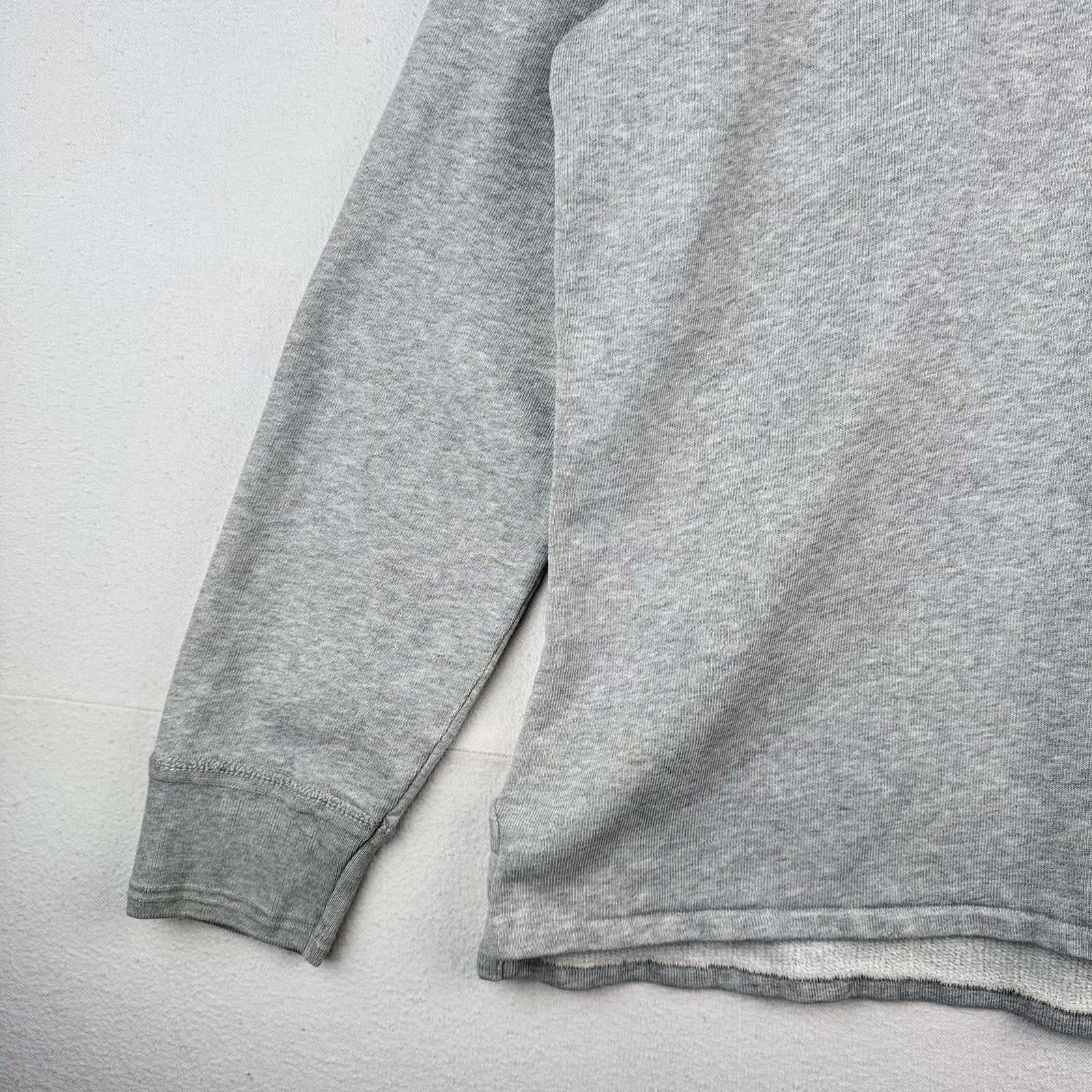 90s Vintage Polo Ralph Lauren Mens Large Henley Sweatshirt Gray *Distressed