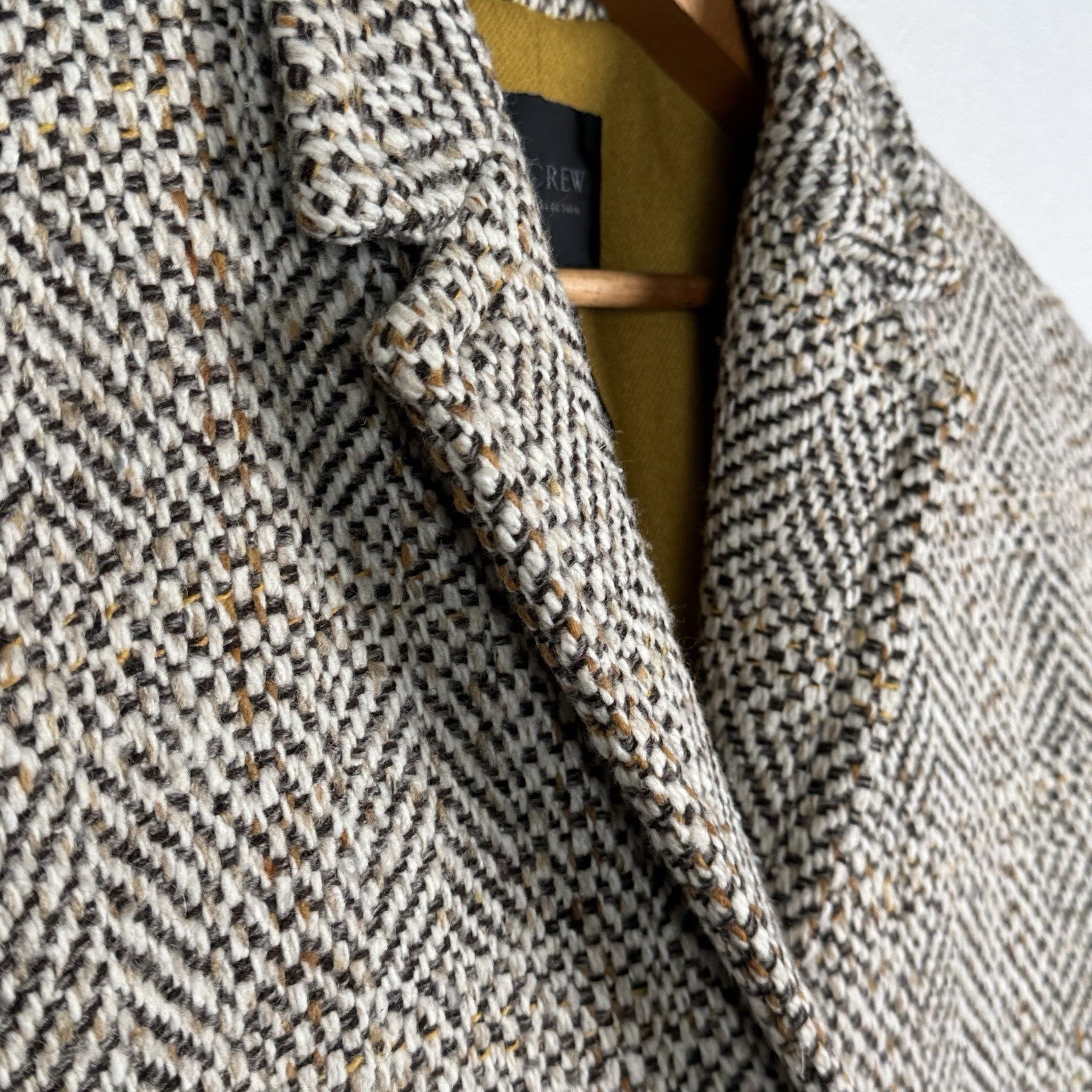 JCrew Short Sleeve Lined Jacket Women’s 0 Herringbone Wool Scotland Harris Tweed