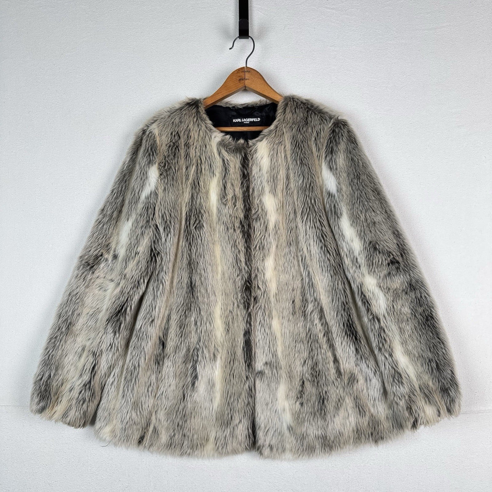 Karl Lagerfeld Faux Fox Fur Women’s Jacket Size Large