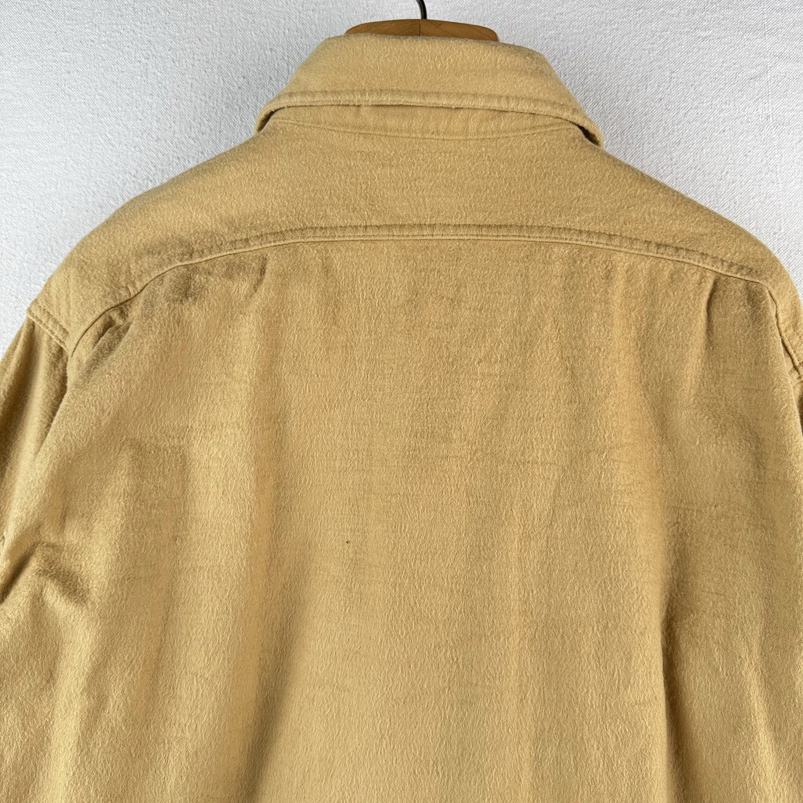 70’s Vintage Woolrich Flannel Button Up Shirt 2XL Mens Beige Brown Made in USA