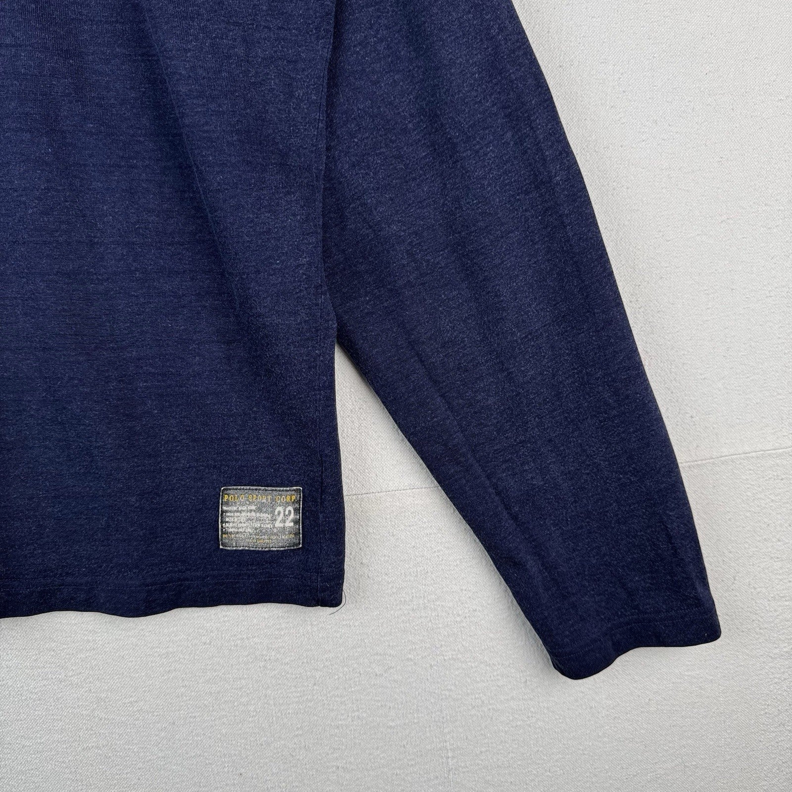 Polo Sport Ralph Lauren P Wing Worn In Ringer T-shirt Long Sleeve Navy Gold XL