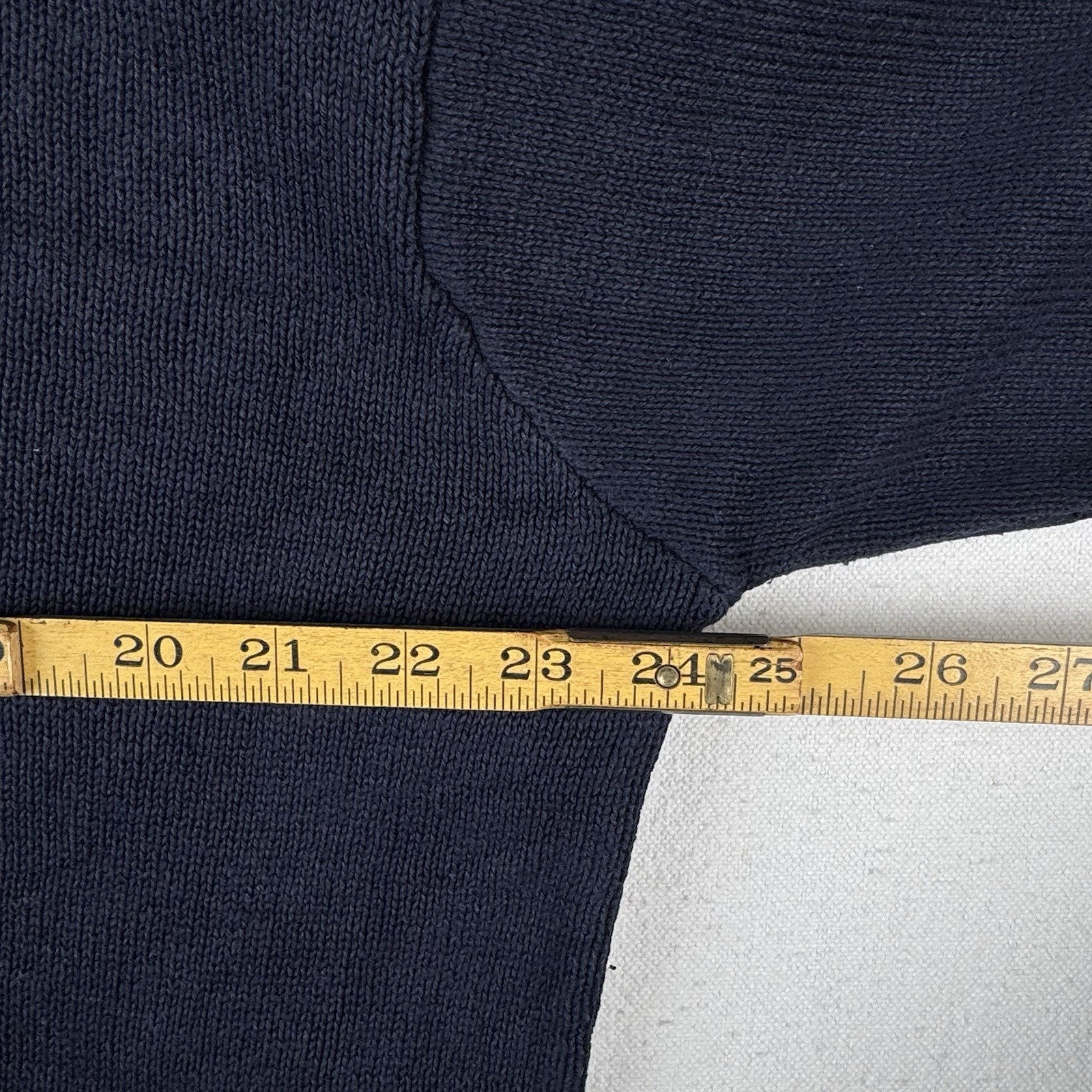 90’s Vintage Polo Ralph Lauren Men’s Large Linen Knit Crewneck Sweater Navy Blue