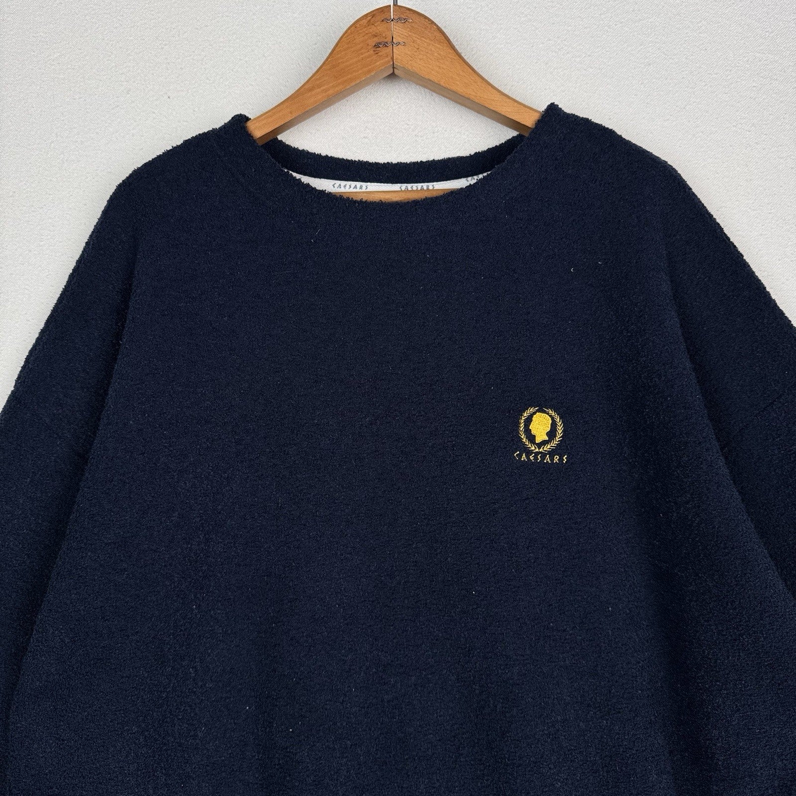 Vintage 90's Caesars Fleece Sweatshirt Blue Logo Size XL Unisex Made In USA