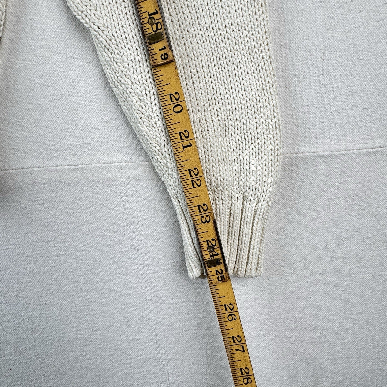 90’s Vintage Polo Ralph Lauren Sweater Men’s Large Ivory Linen Pullover