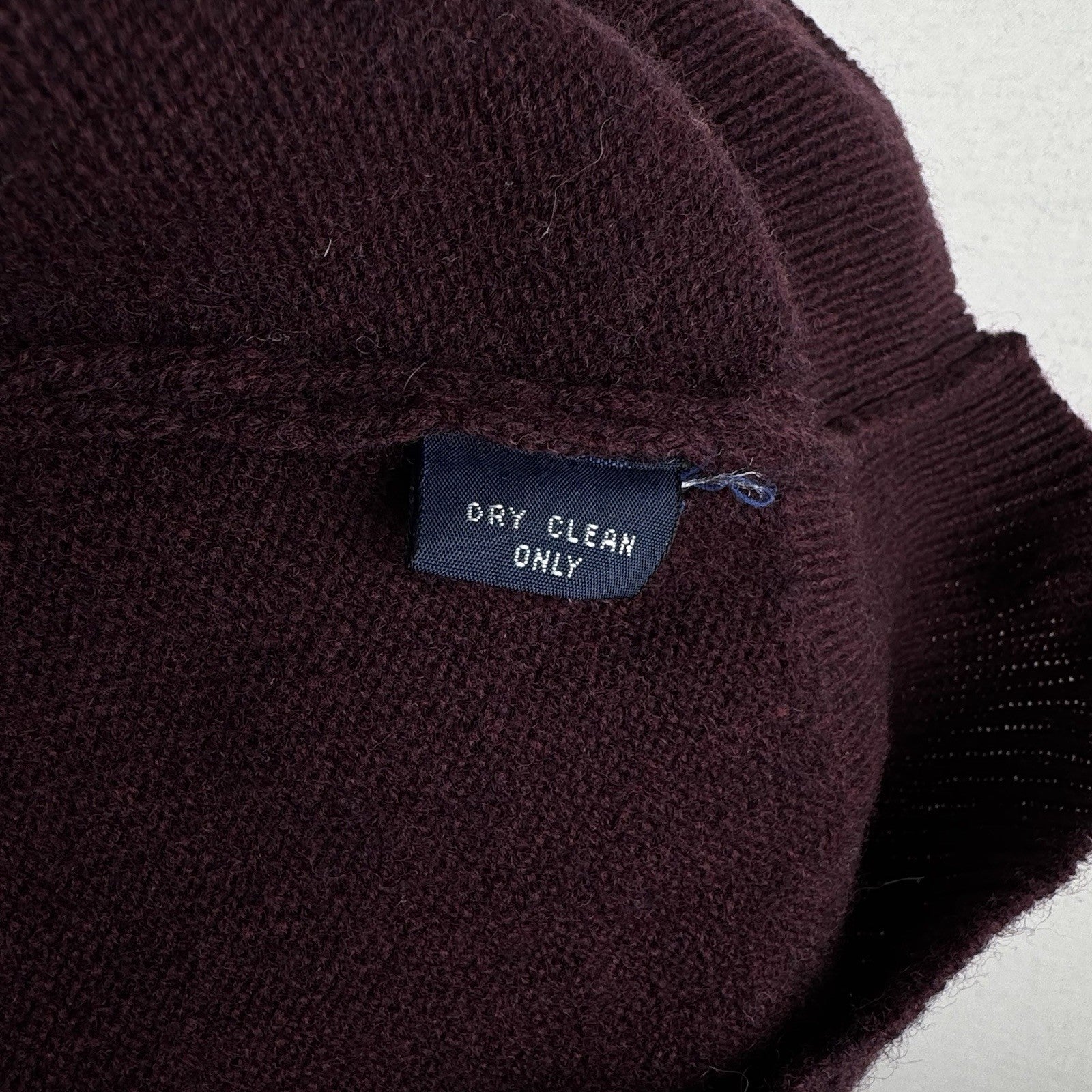Polo Ralph Lauren 100% Lambswool Long Sleeve Polo Sweater Men's Large Burgundy