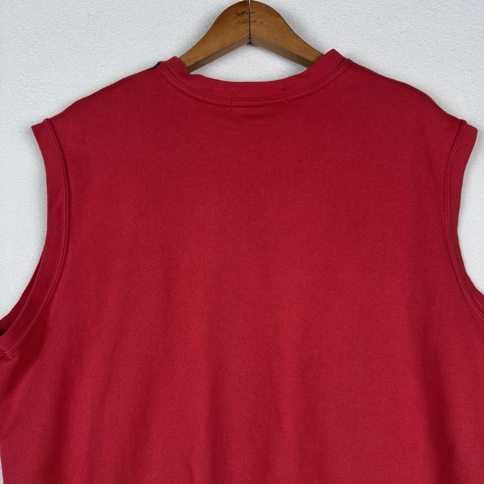 Polo Ralph Lauren Sweater Vest Men's L Red Sleeveless Double Stripe V-Neck Golf
