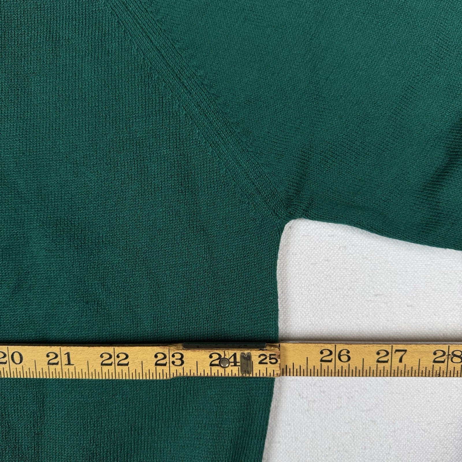 80’s Deadstock 100% Sea Island Cotton Polo Button Long Sleeve Green 2XL Made USA