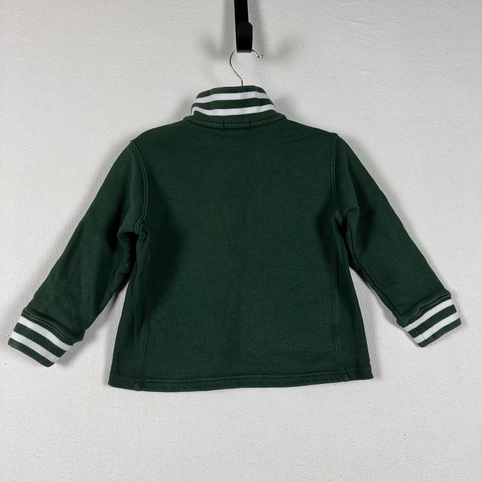 Polo Ralph Lauren Toddler Quarter Zip Sweater Size 4T Green Stripe Collar
