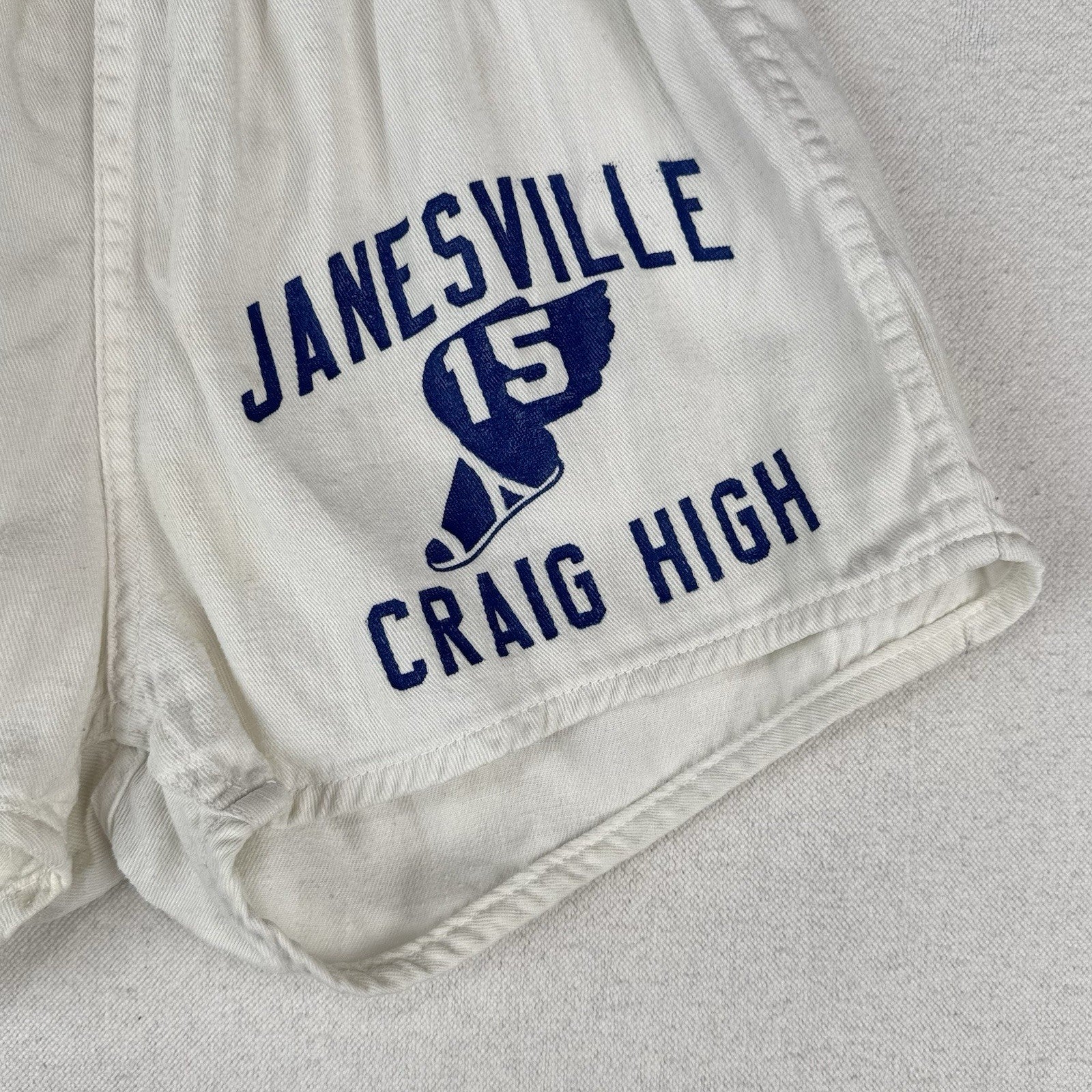 60’s Vtg Russell Athletic Gym Shorts M Janesville Craig High Track Wing 34x5