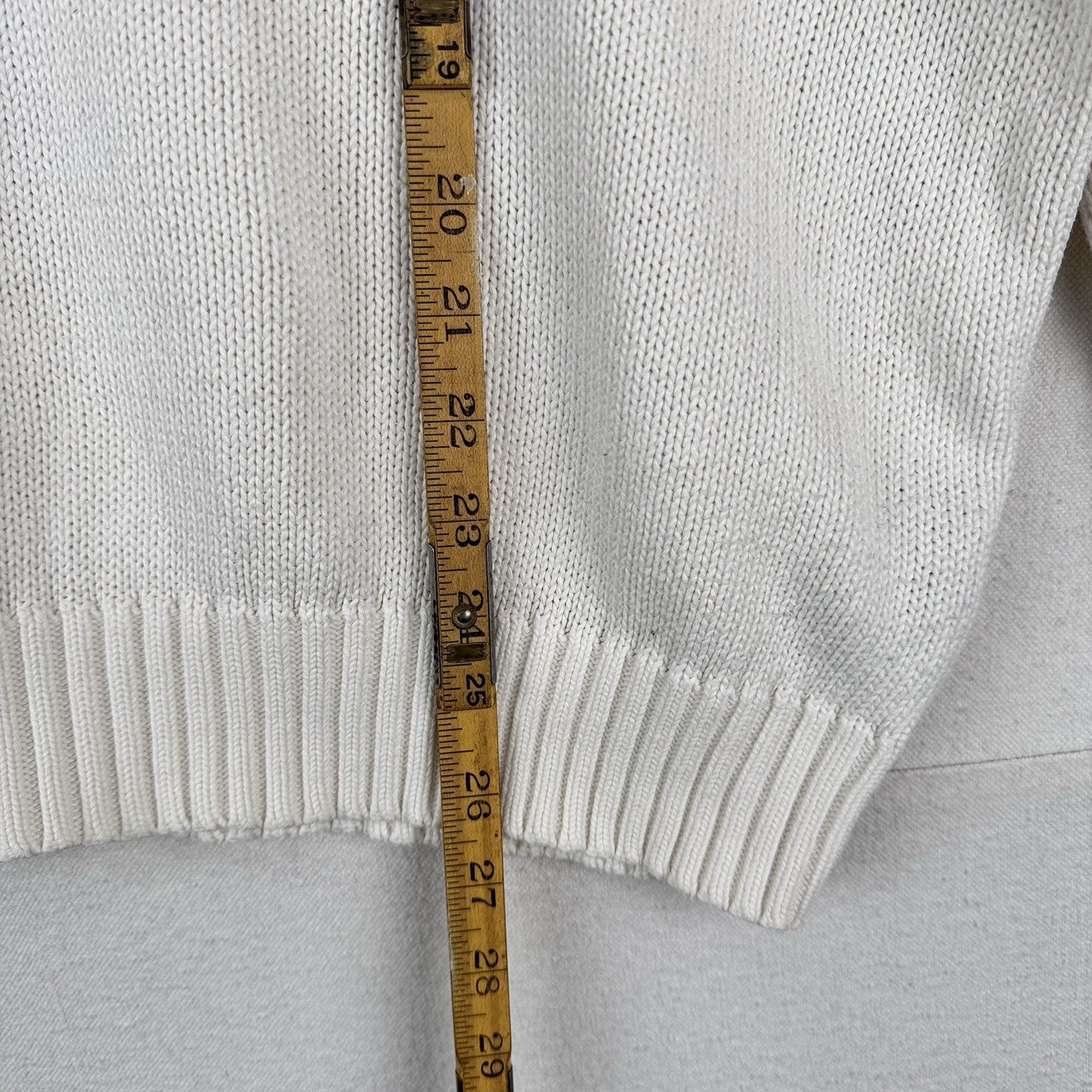 90’s Vintage Polo Ralph Lauren Men’s XL White Cotton Knit Crewneck Sweater *Read