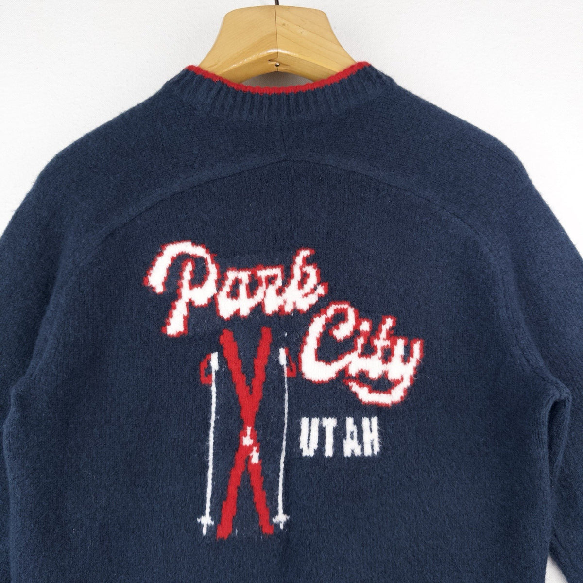 Abercrombie & Fitch Madeline Sweater Crew Neck Ski Park City Utah Blue XS