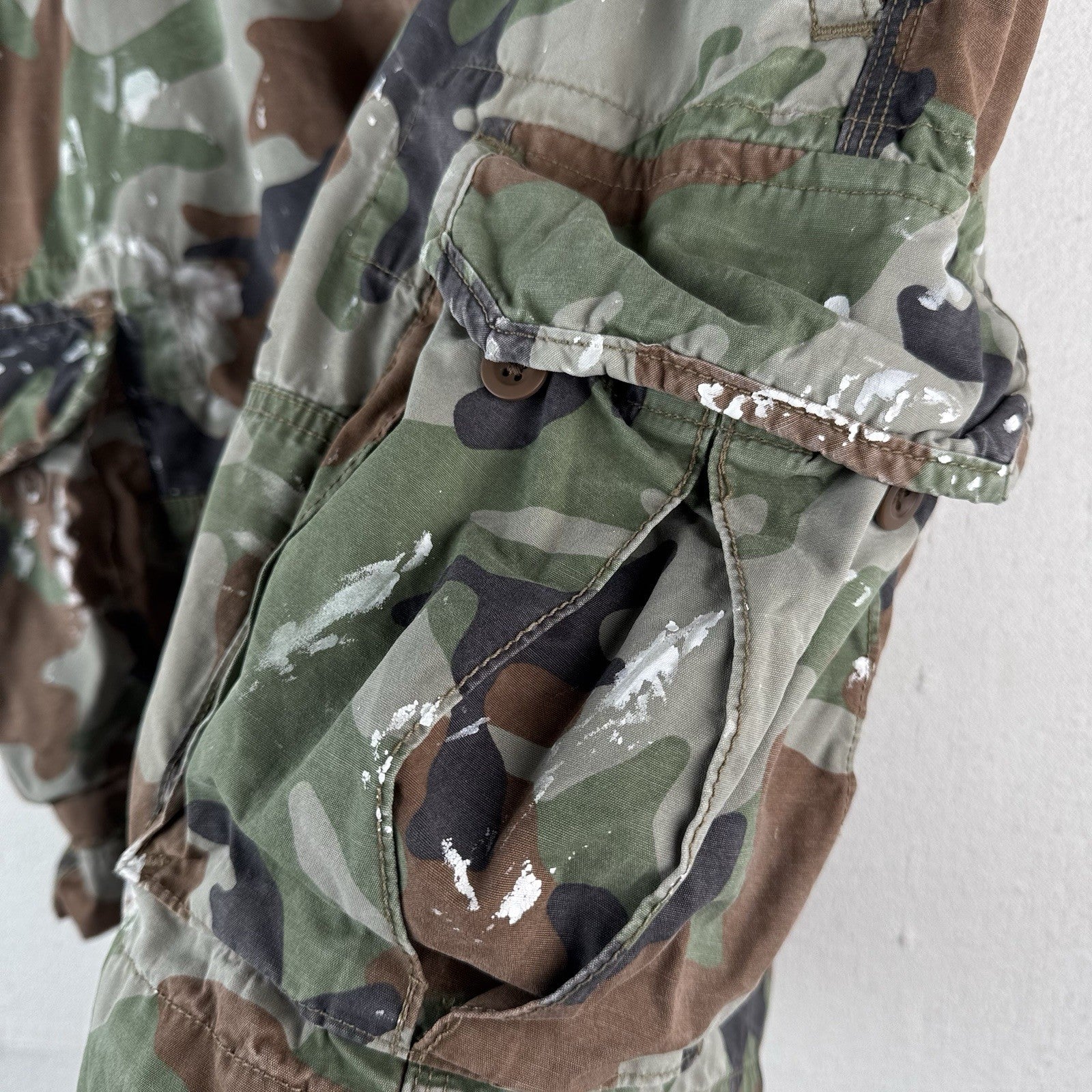Polo Ralph Lauren Men's 38 Cargo Utility Camouflage Shorts Military *Distressed