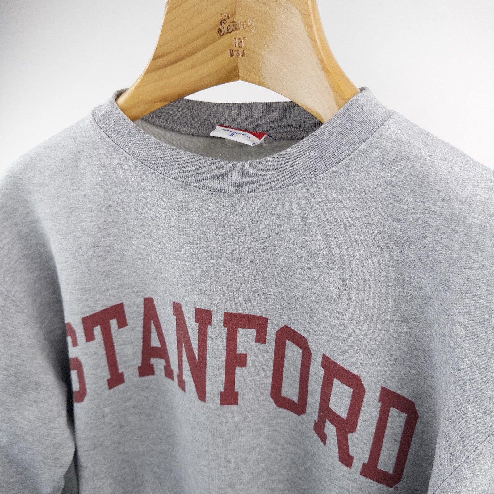 90’s Vtg Stanford Champion Gray Sweatshirt Mens Small Spellout Crewneck