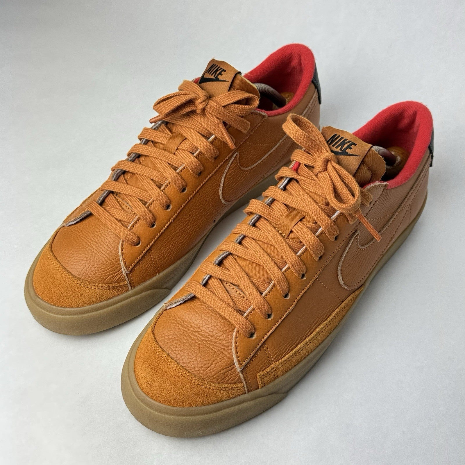 Nike Men’s Blazer Low 77 Vintage Team Orange Suede Leather Gum Sole US 10.5