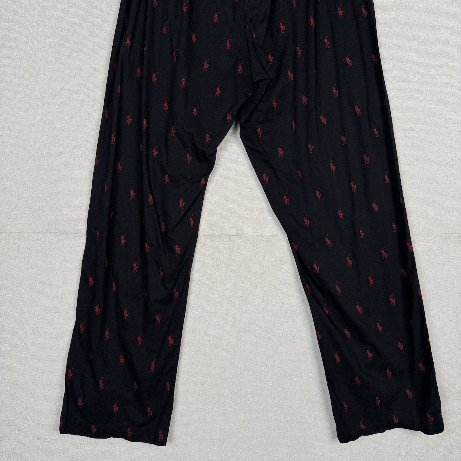 Polo Ralph Lauren Men’s Sleepwear Black Red Pony Pajama Lounge Pants Large L