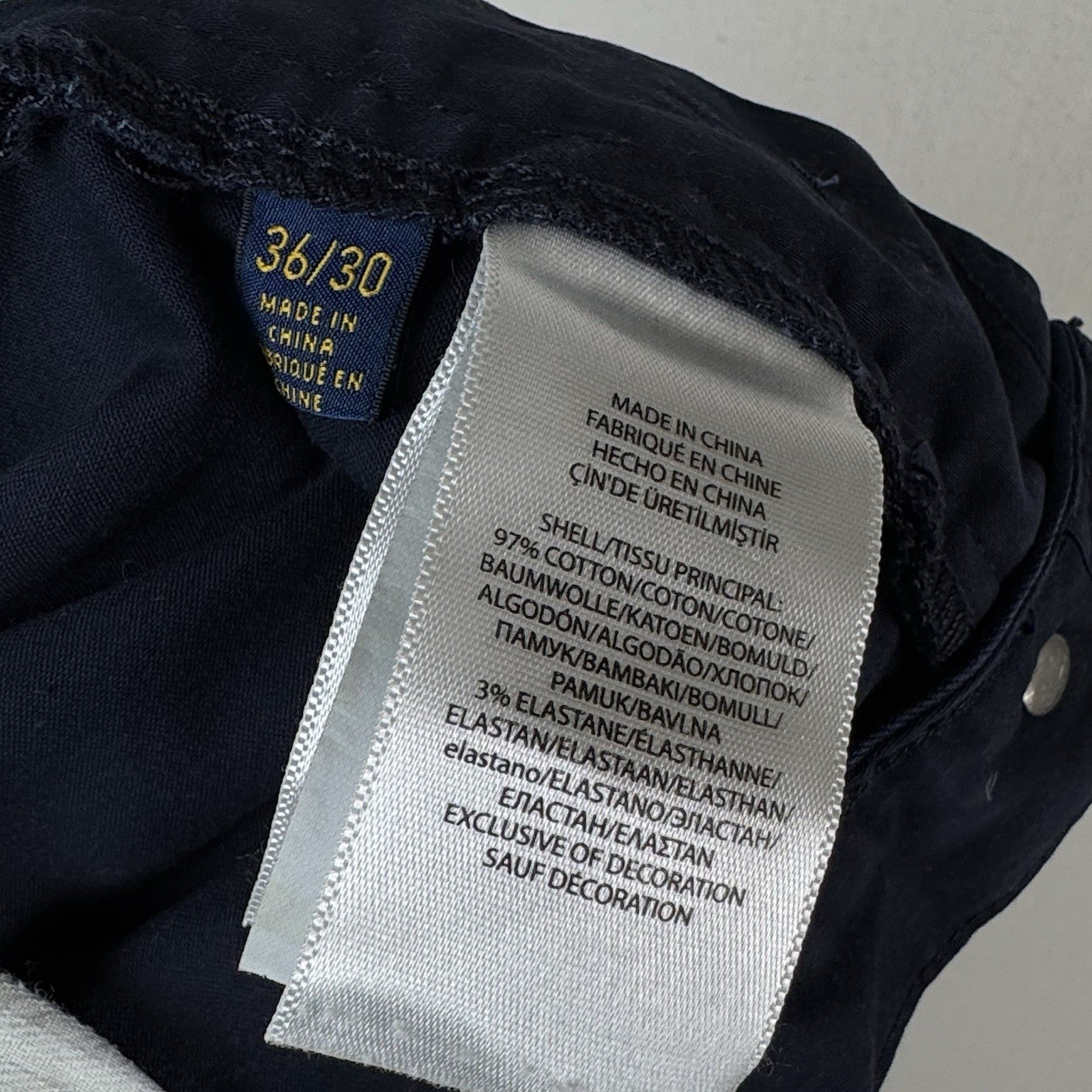 Polo Ralph Lauren 5 Pocket Chino Pant Men 36x30 Navy Blue (36X 29)