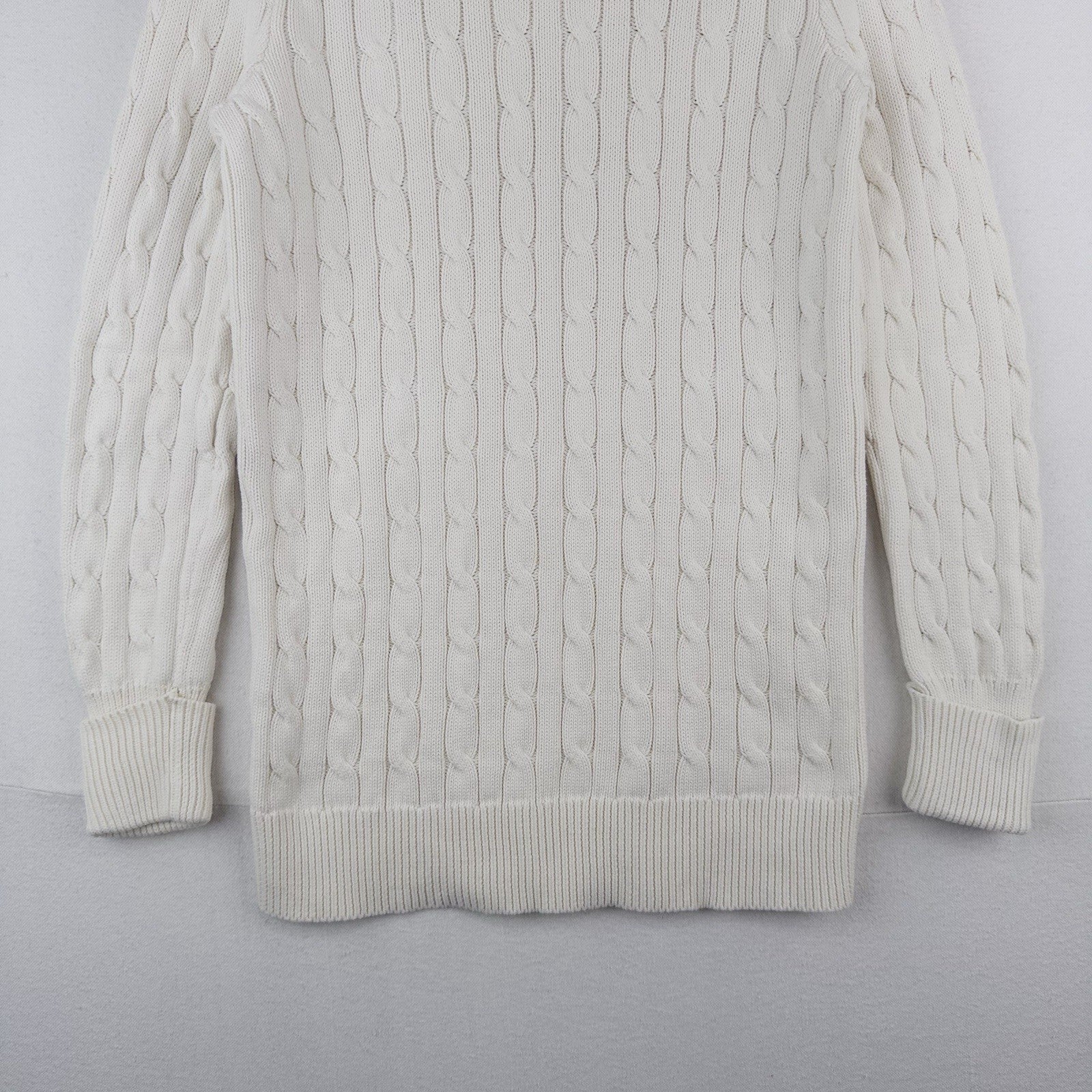 Polo Ralph Lauren Sport Cable Knit Sweater Women’s Medium White Turtle Neck