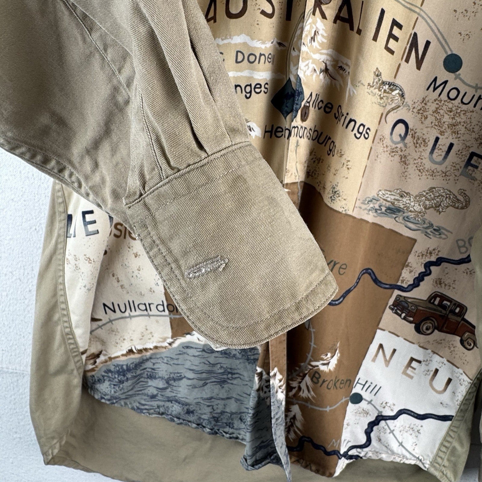 80’s Vtg Chaps Ralph Lauren Button Down Shirt Mens M Australien Outback Map