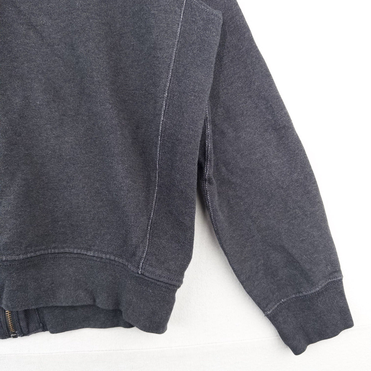 Polo Ralph Lauren Heavyweight Zip Up Gray Hoodie Waffle Knit Hood Men’s L *Read