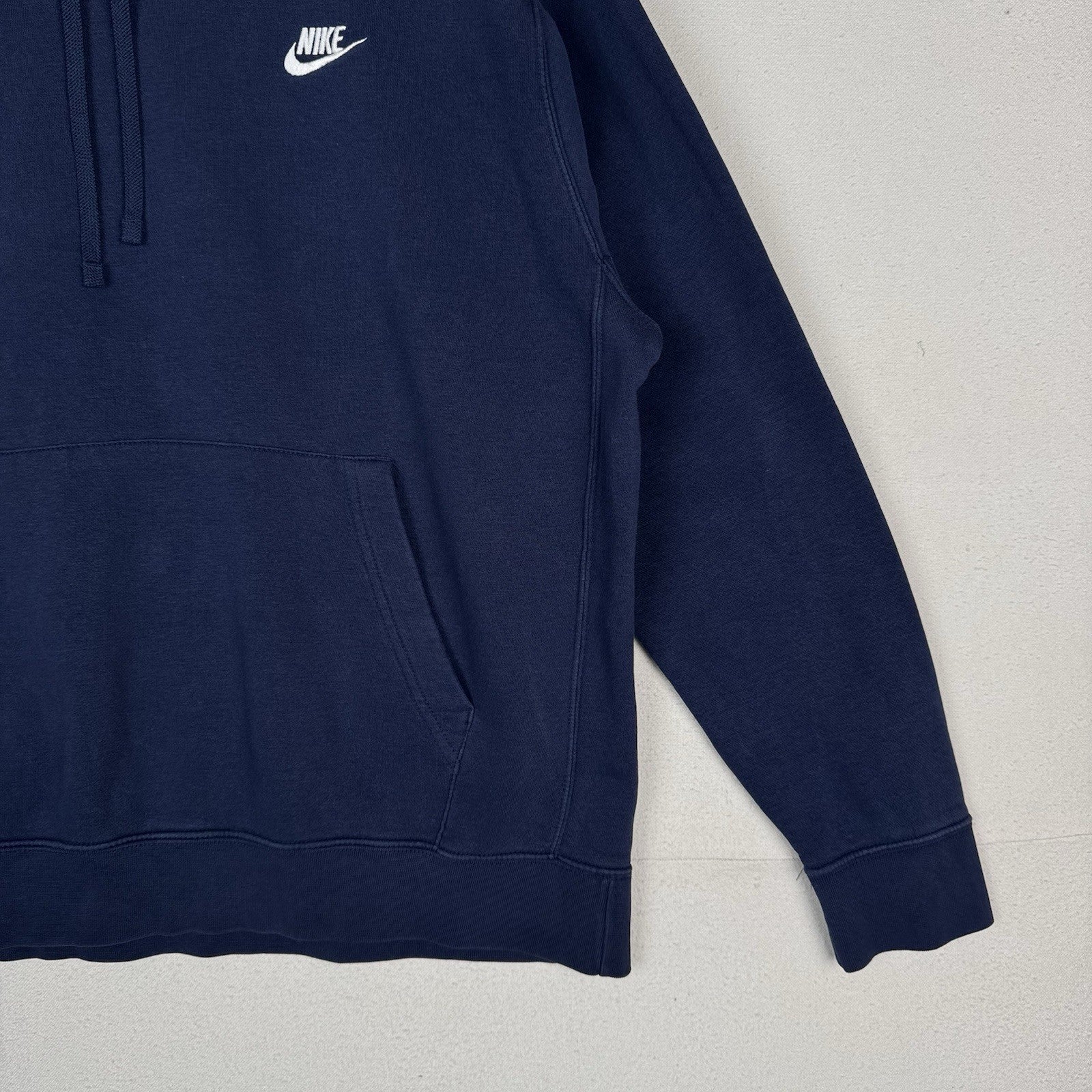 Nike Sportswear Club Fleece Hoodie Mens XL Navy Blue Pullover Swoosh Sweatshirt