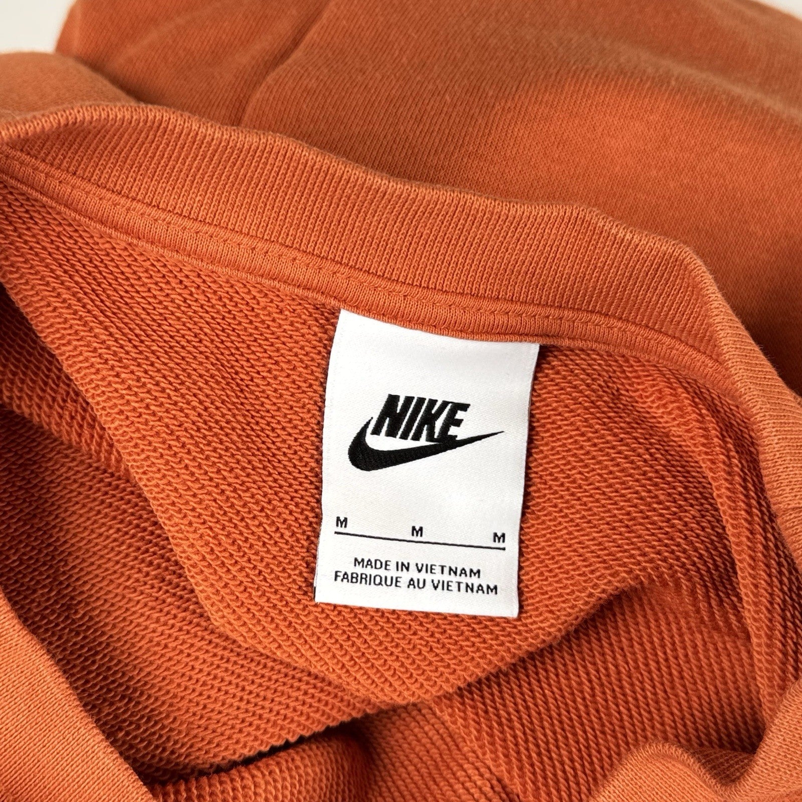 Nike Air Kids Medium Orange Cotton Blend Crew Neck Sweatshirt Reflective Logo