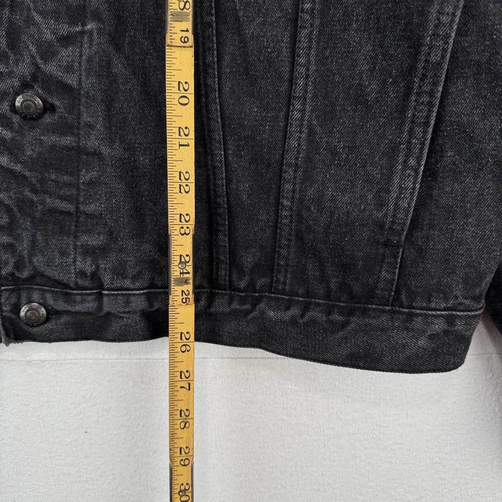80’s Vintage Bugle Boy Denim Trucker Jacket Men’s XL Boxy Faded Black *Read