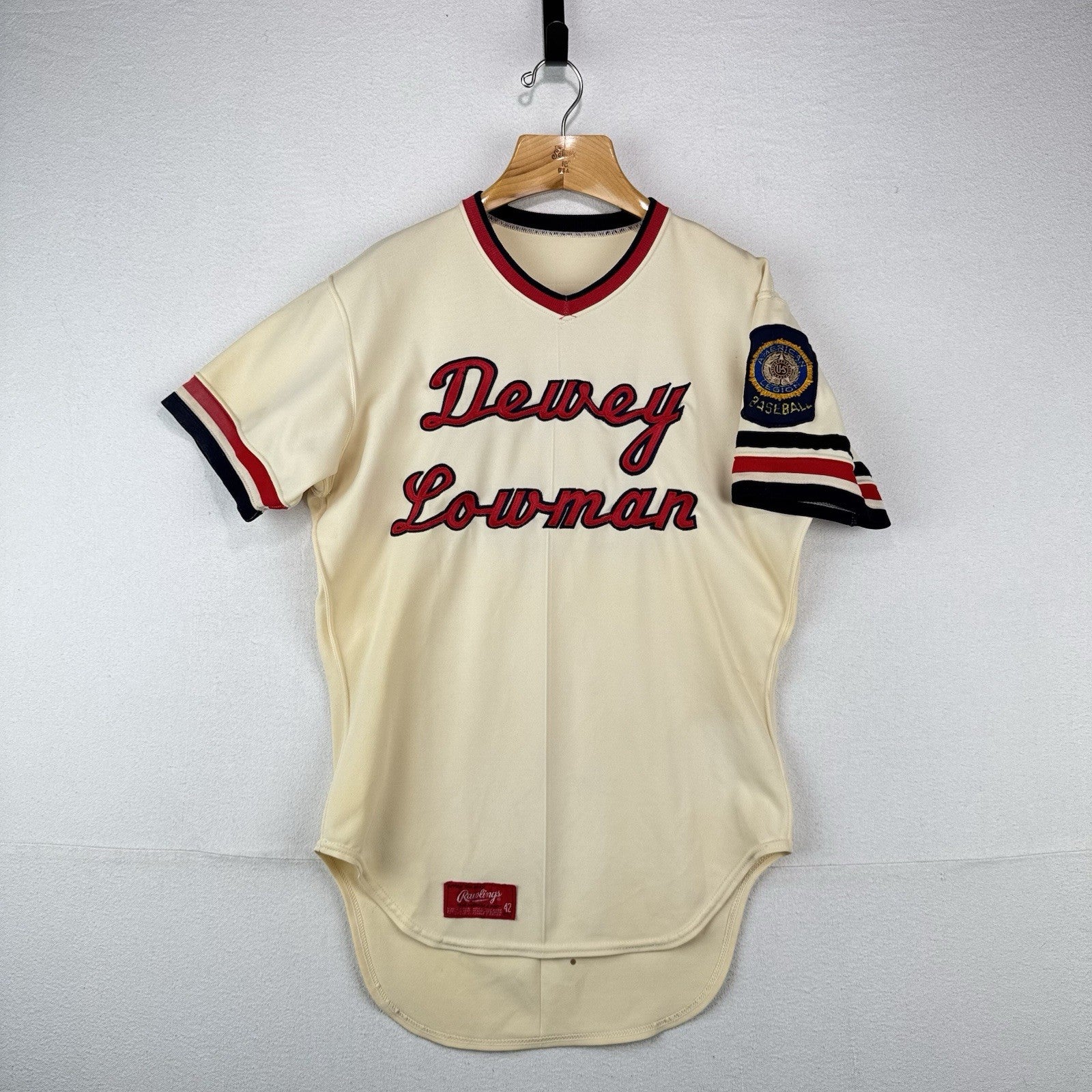 70’s Vtg Dewey Lowman American Legion Baseball Jersey Men’s L 42 Made USA *Read