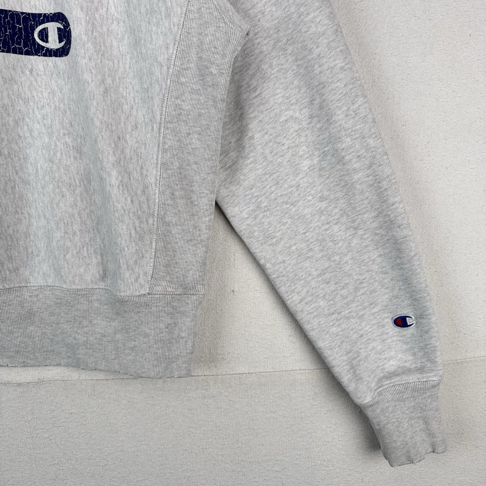 Champion Reverse Weave Sweatshirt Spell-out Side Gusset Men’s XS Gray