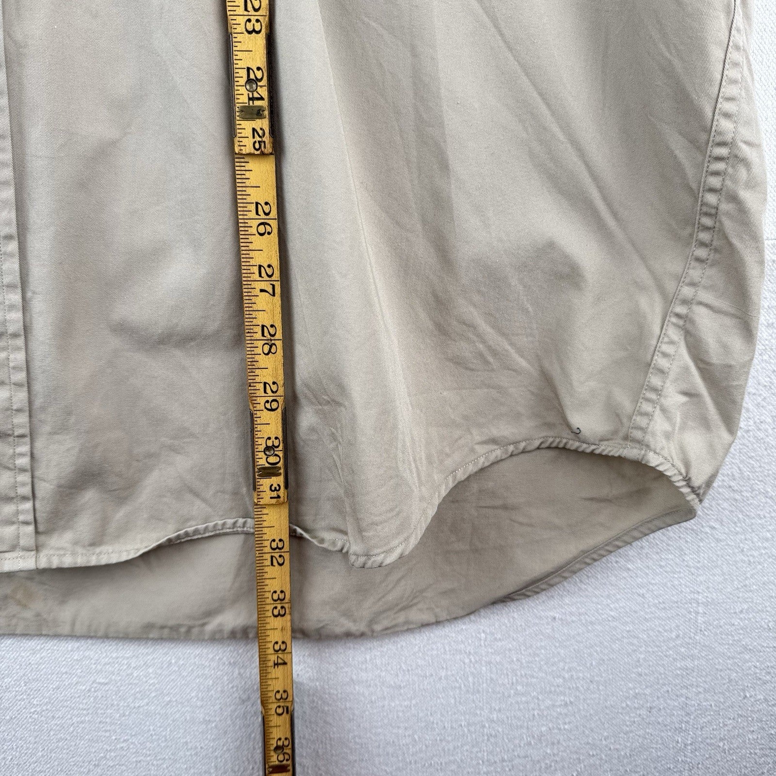 Vtg Ralph Lauren Golf Mens XL Tilden Beige Short Sleeve Button-Down Shirt *Read