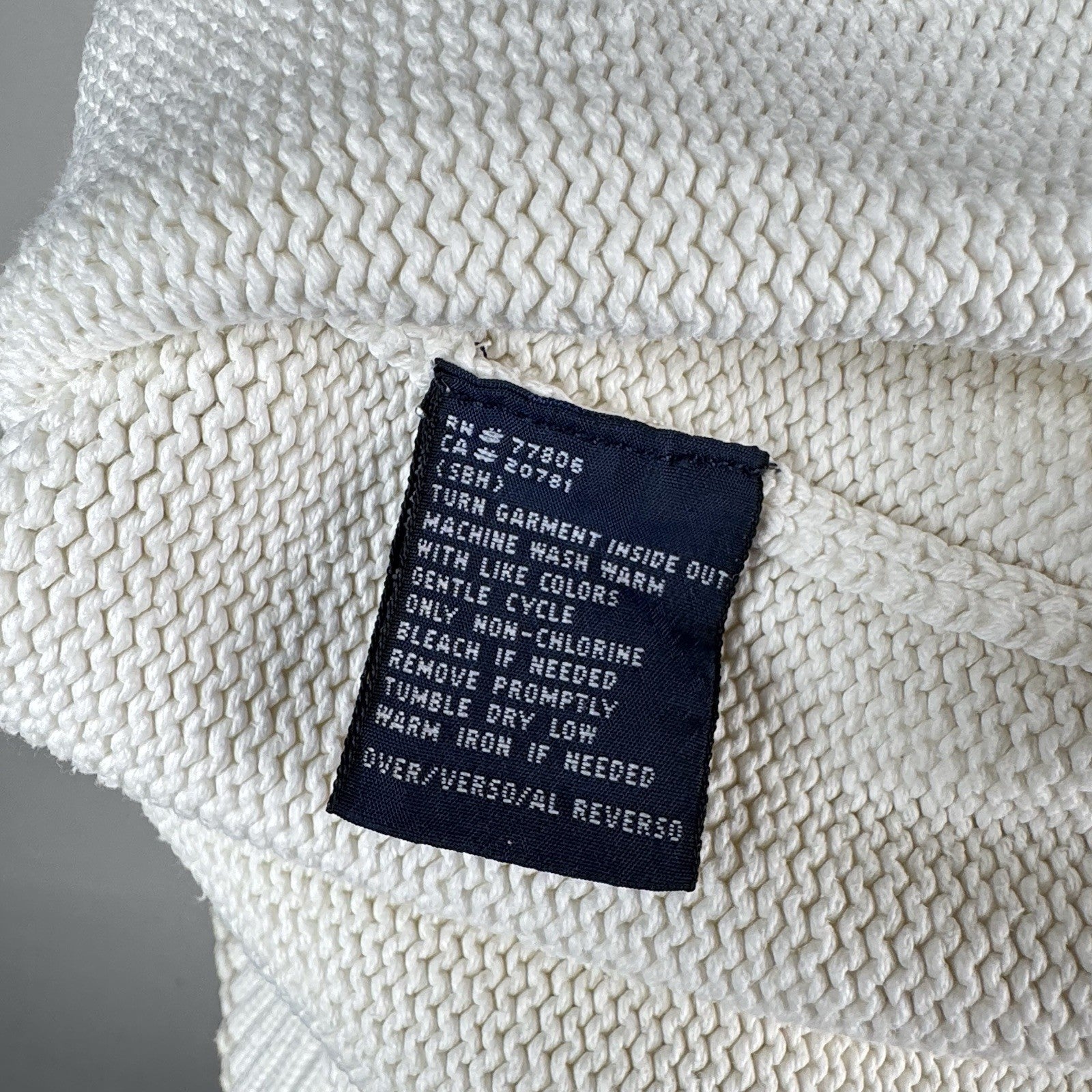 Vintage Tommy Hilfiger Men's Knit Cotton Crewneck Sweater Large White