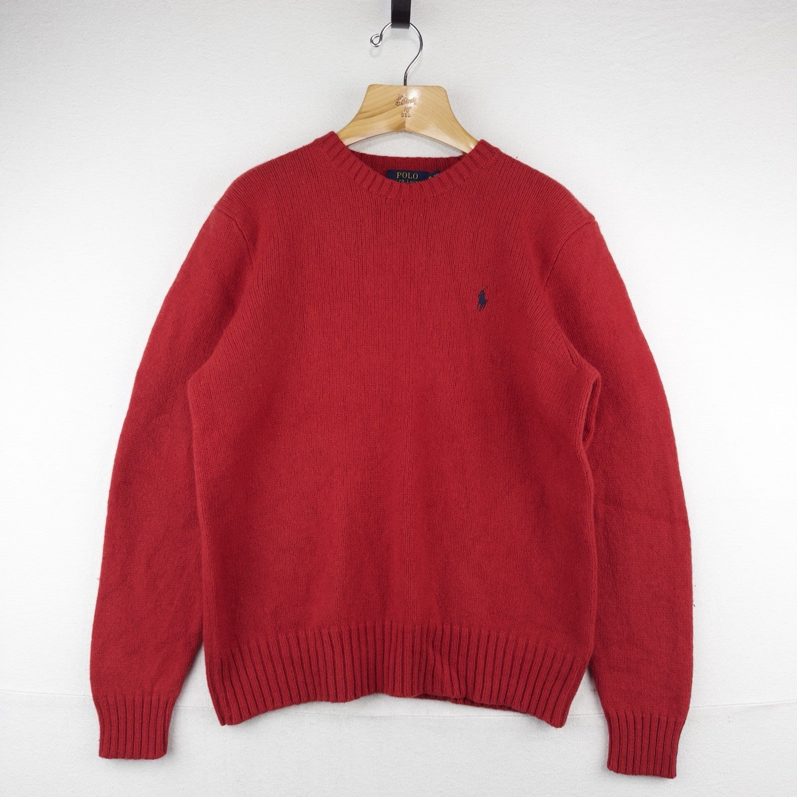 Polo Ralph Lauren Sweater Mens XL Merino Wool Angora Rabbit Hair Red Crew Neck