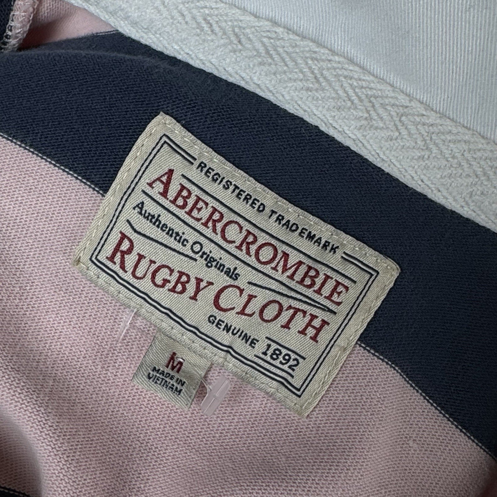 Abercrombie & Fitch Rugby Dress Woman’s Medium Blue Pink Stripe 3/4 Sleeve