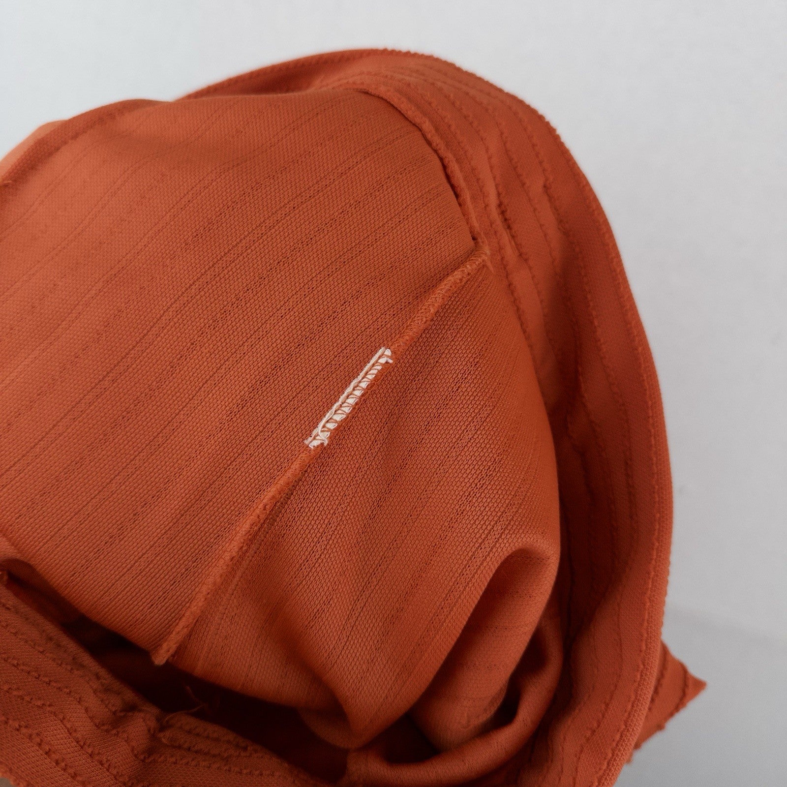 70’s Vtg High Waisted Belted Wide Leg Pant Pinstripe Texture Small 27x27 Orange
