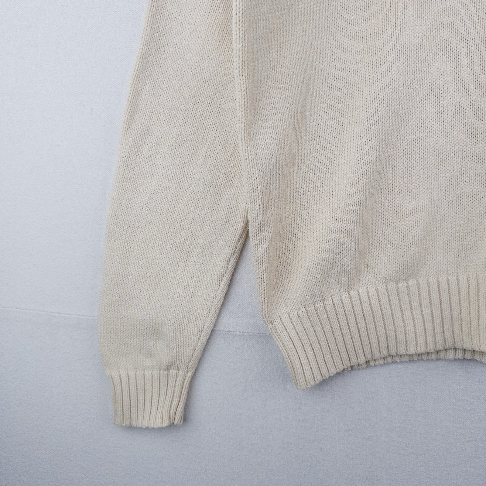 90’s Vtg Polo Ralph Lauren Knit Sweater Mens XL Cream Beige Pima Cotton Crewneck