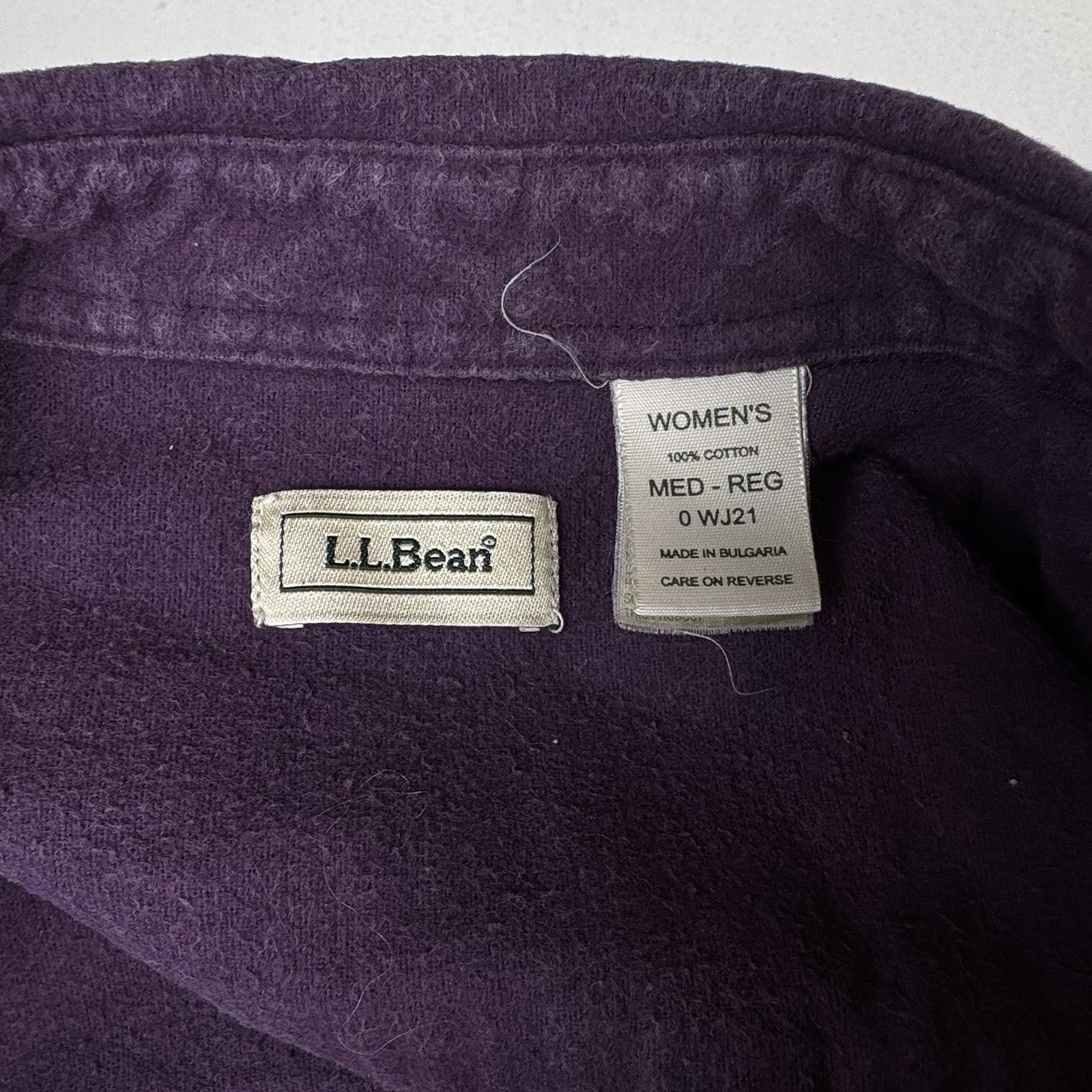Vintage LL Bean Chamois Flannel Shirt Women’s Medium Plum Purple Button Up