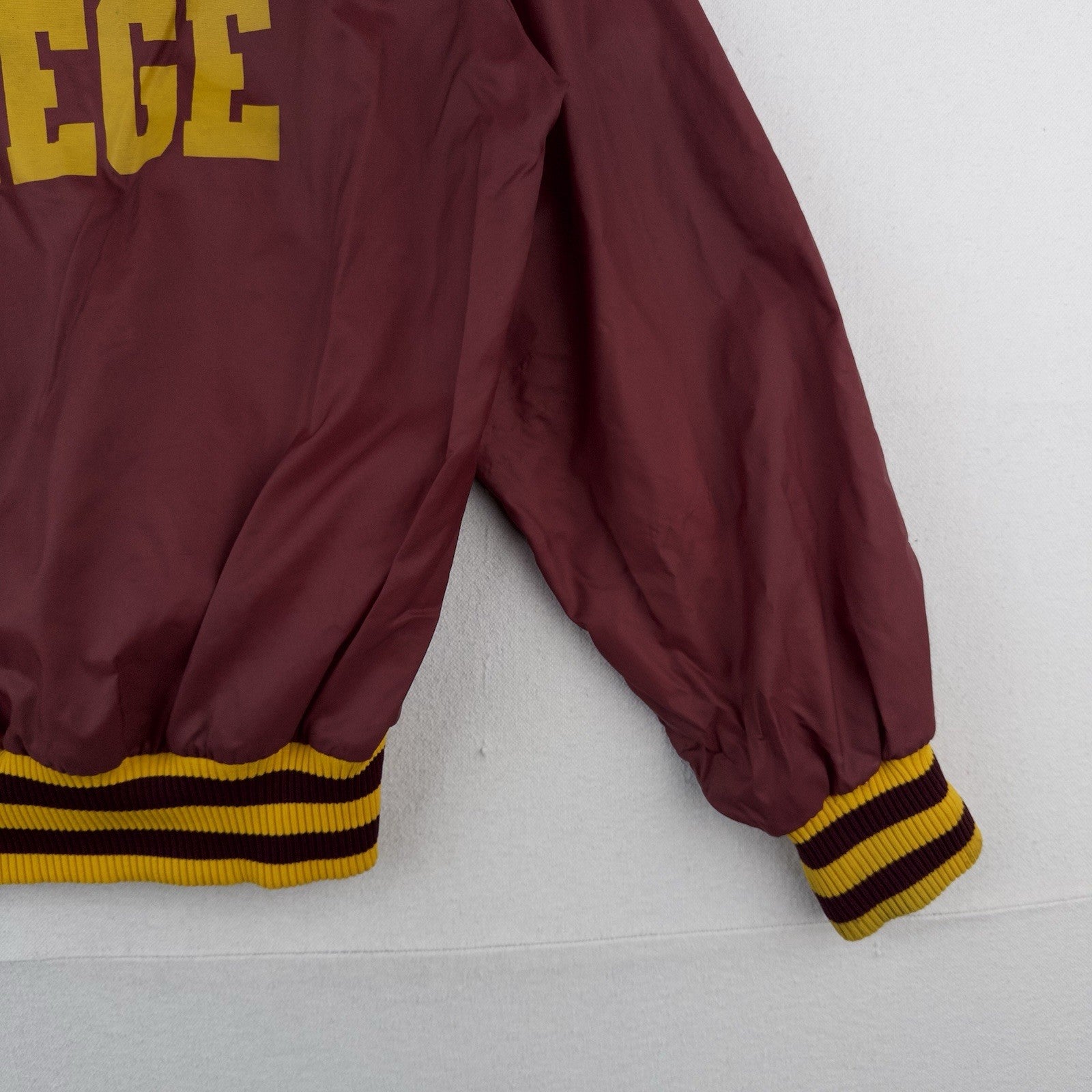 70’s Vtg Champion Eureka College Nylon Varsity Jacket Medium Snap Front Made USA