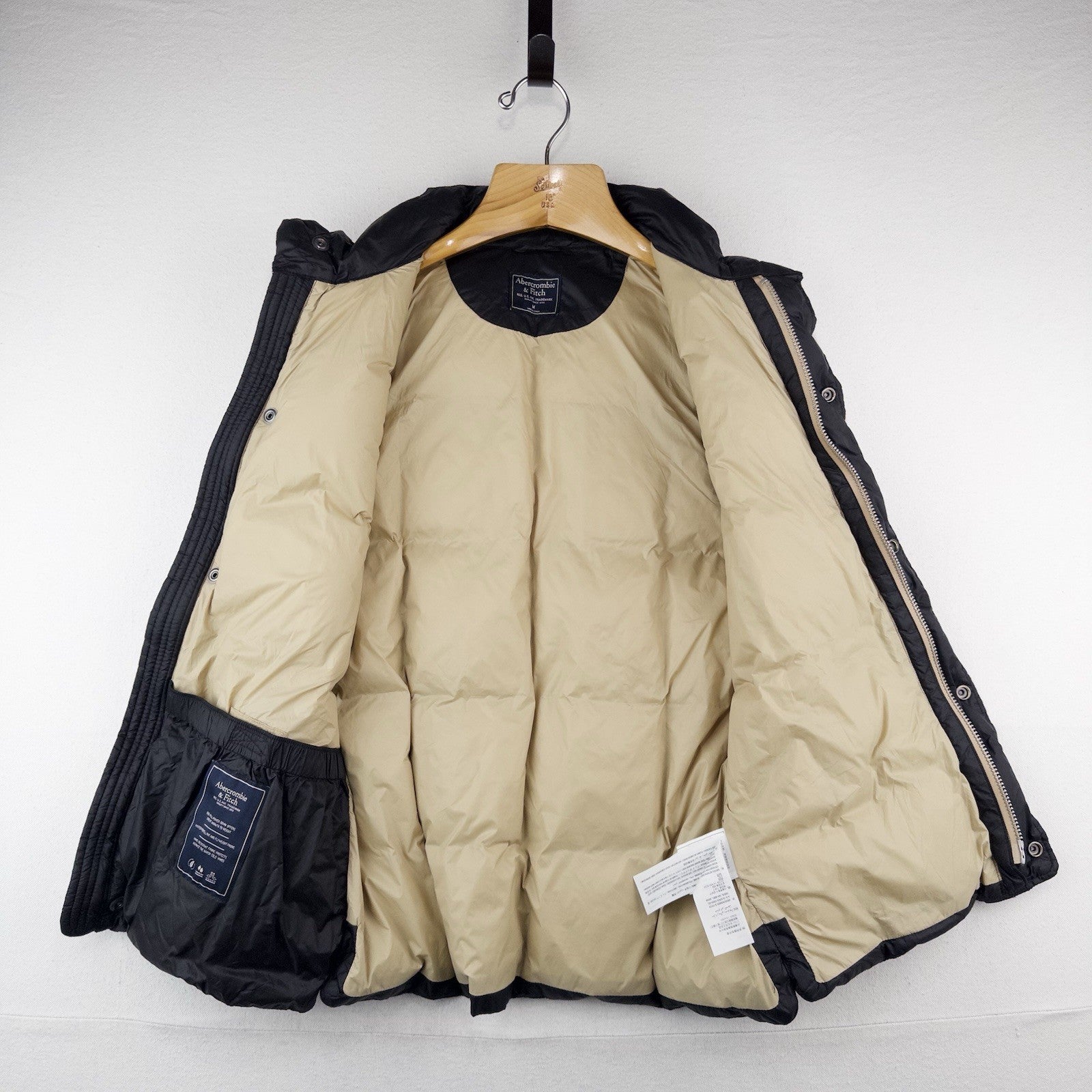 Vintage Abercrombie Fitch Mens M Puffer Vest Black 600 Fill Power Down