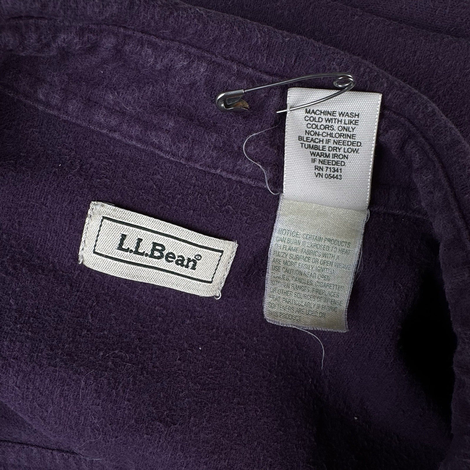 Vintage LL Bean Chamois Flannel Shirt Women’s Medium Plum Purple Button Up