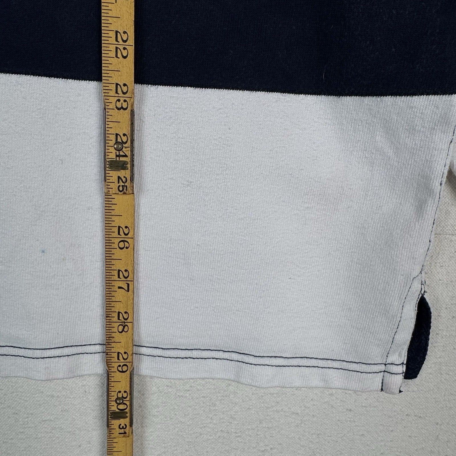 Vintage Polo Ralph Lauren Blue White Striped Rugby Shirt Mens XL